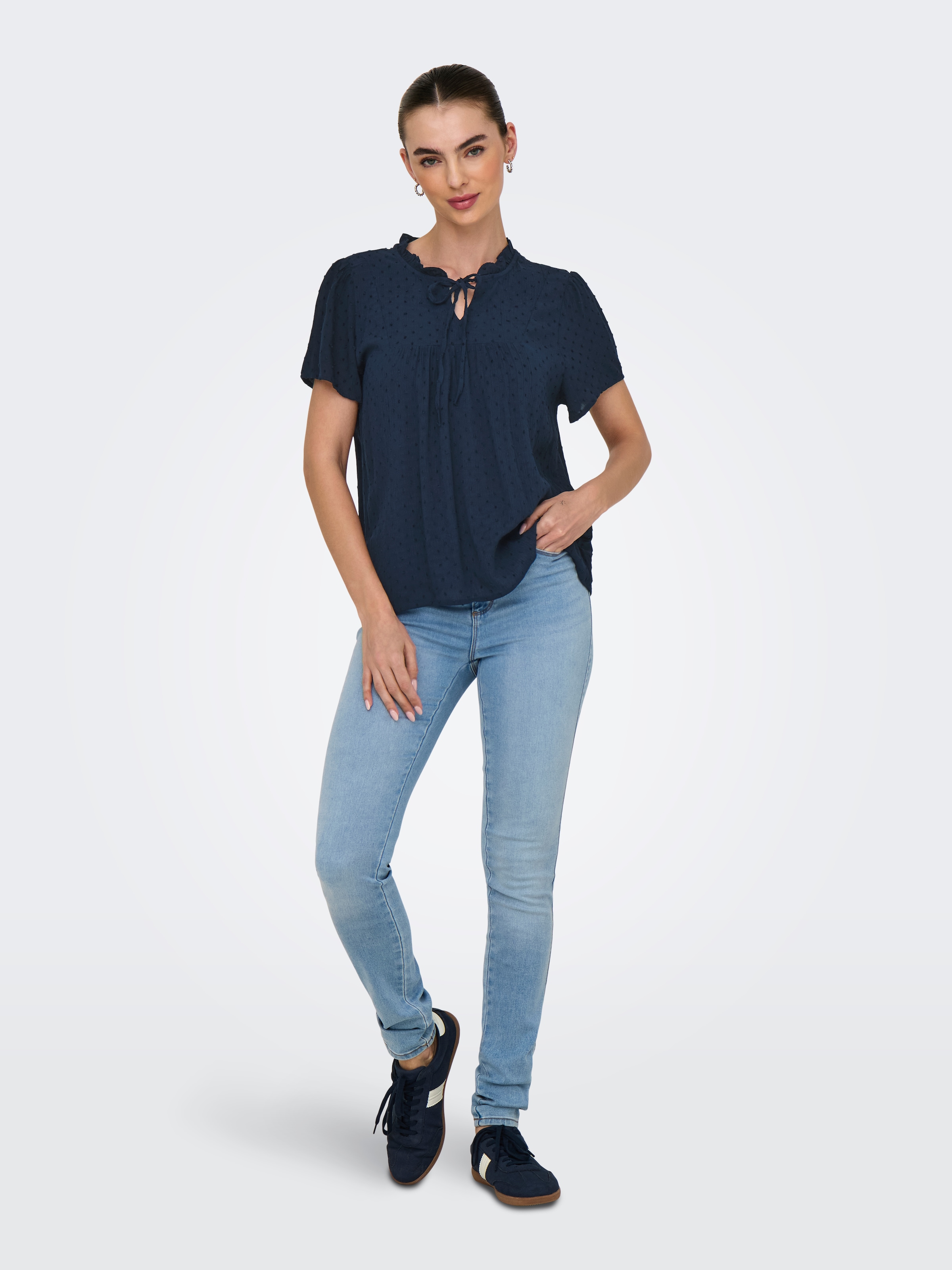 JDY Kurzarmbluse »JDYLIMA LIFE S/S TOP WVN NOOS«