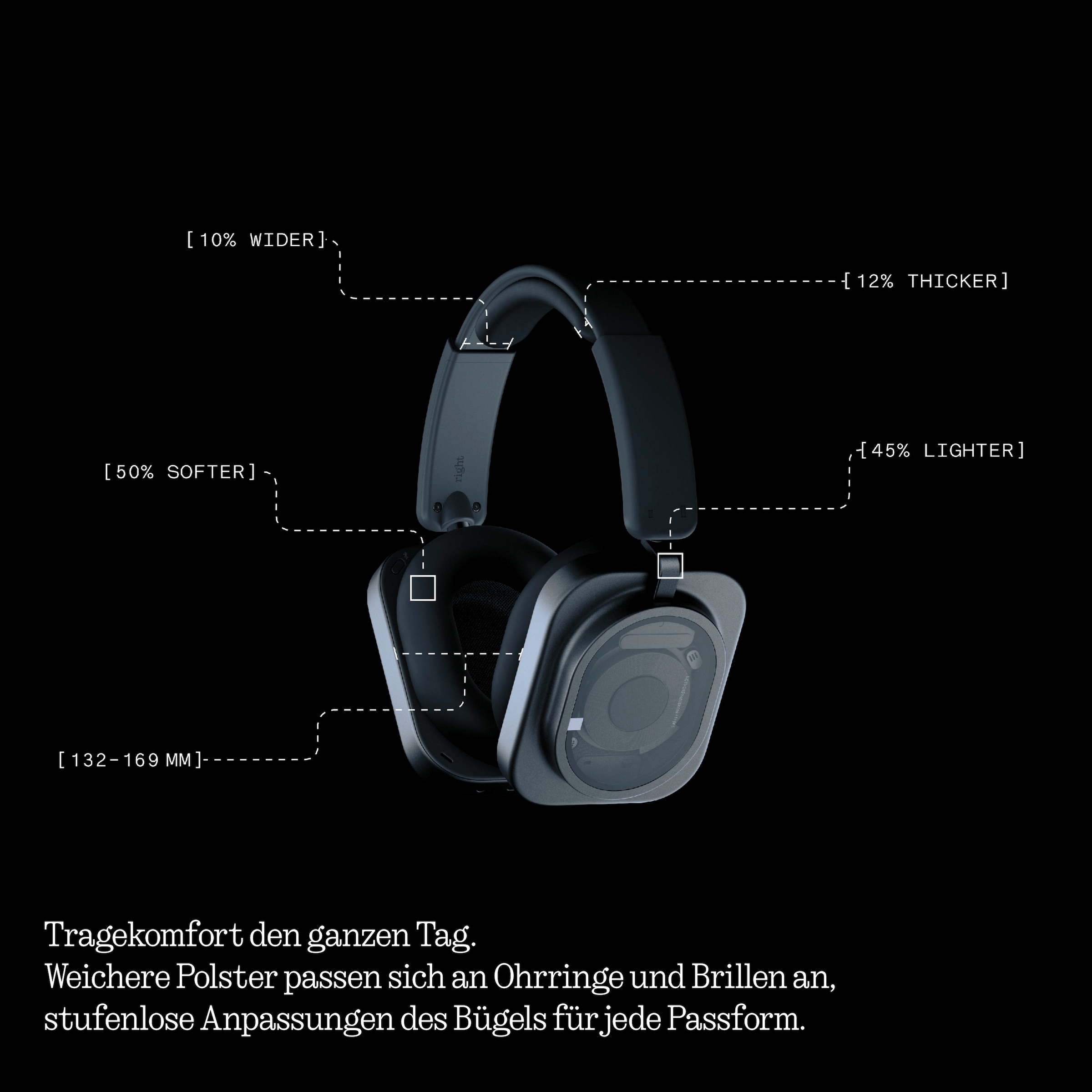 NOTHING Over-Ear-Kopfhörer »Headphone (1) Pro« Bluetooth Active Noise Cancelling (ANC)