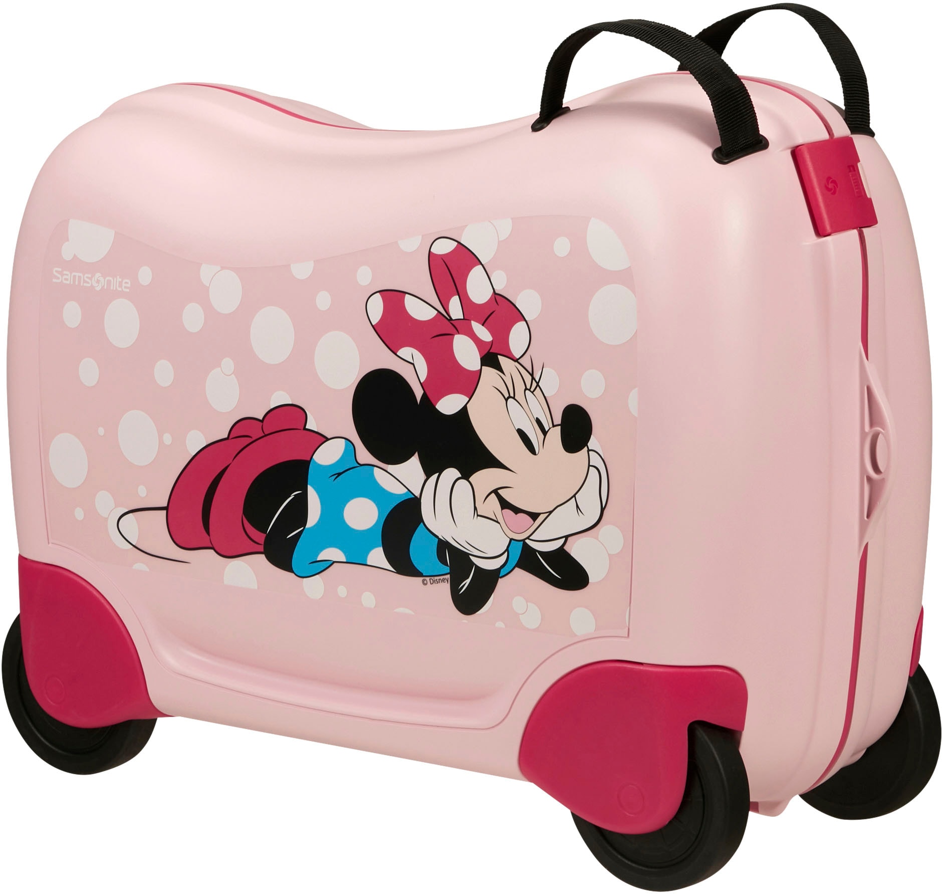 Samsonite Kinderkoffer »Dream2Go Ride-on Trolley, Disney Minnie Glitter«, 4 Rollen, zum sitzen und ziehen