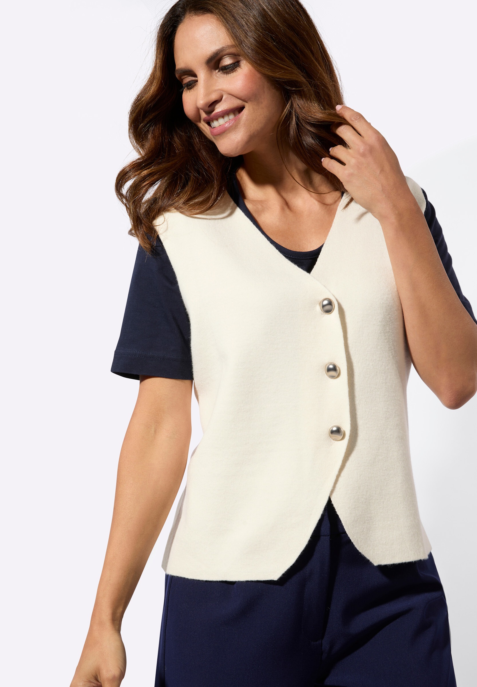 Witt Strickweste »Strickweste Strickweste mit asymmetrischem V-Ausschnitt«