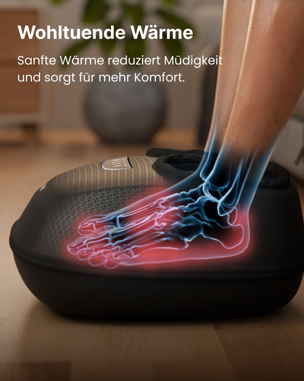 Renpho Shiatsu-Fußmassagegerät »Terea Lite X; für Fußgrößen bis EU 47« Luftdruckmassage in drei Intensitätsstufen; Kneten, Luftdruck, Wärme