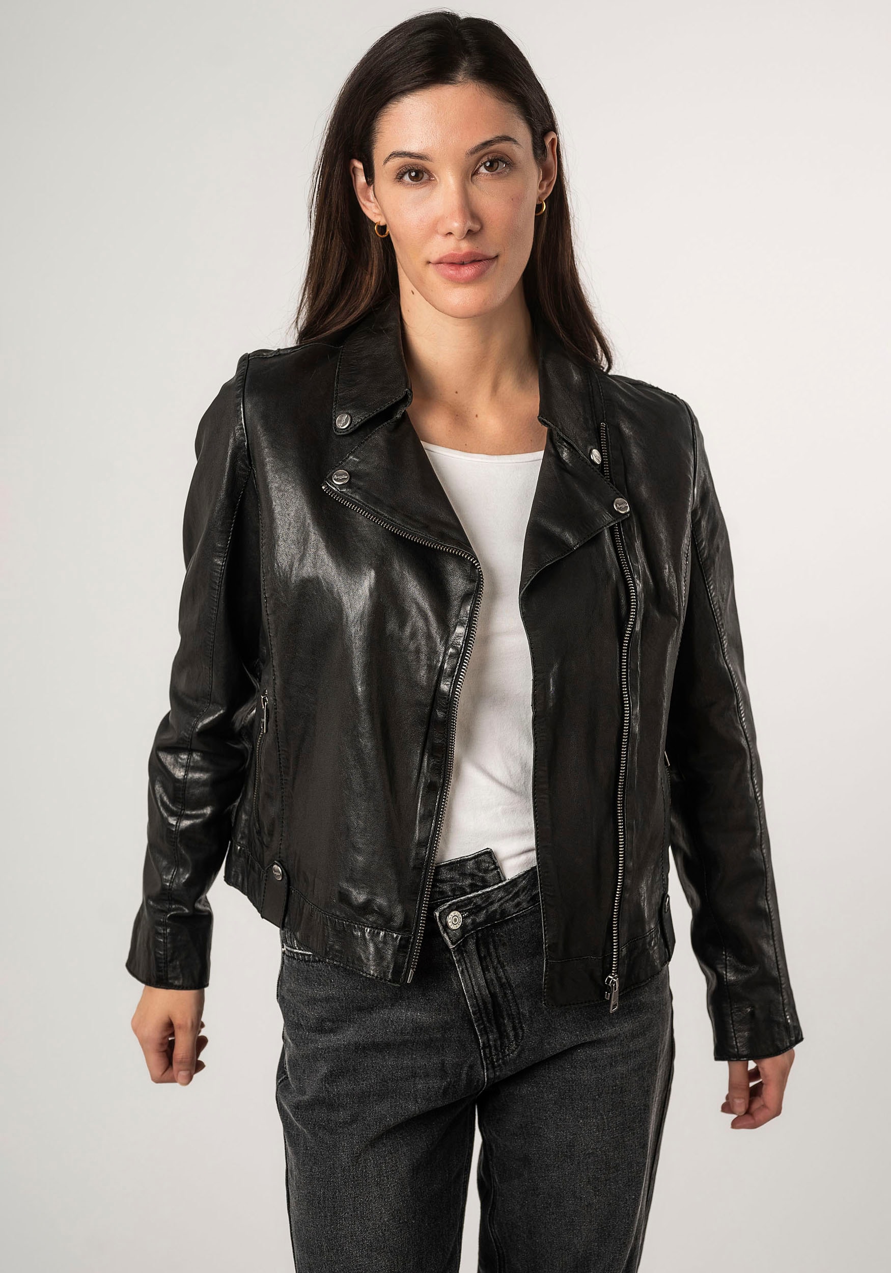 Mauritius Lederjacke »MWFayola«, mit Umlegekragen
