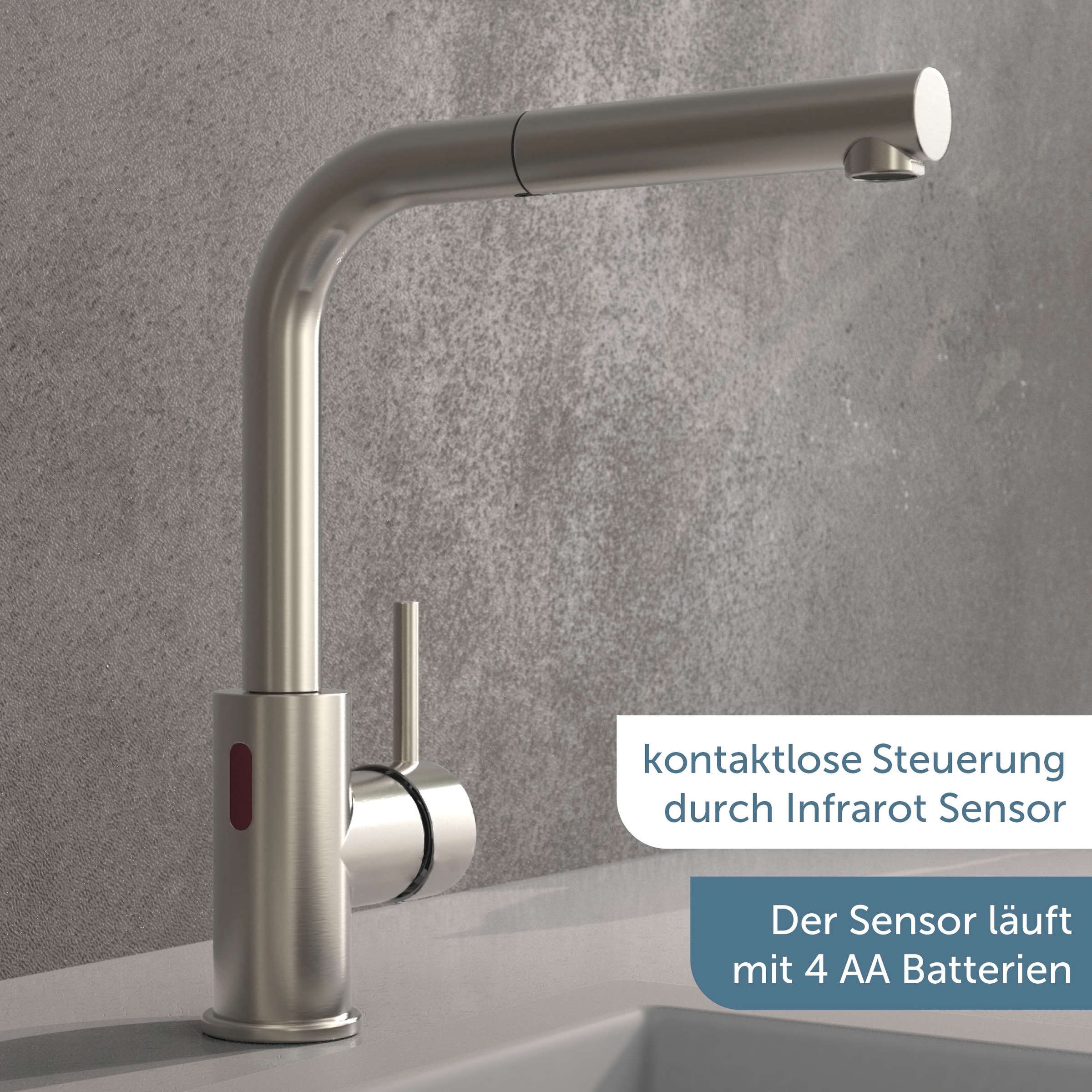 Schütte Spültischarmatur »VITAL« 1 Stk. tlg. Infrarottechnologie/Cold-Start-Fkt./360° schwenkbar /Eco-Click-Fkt.