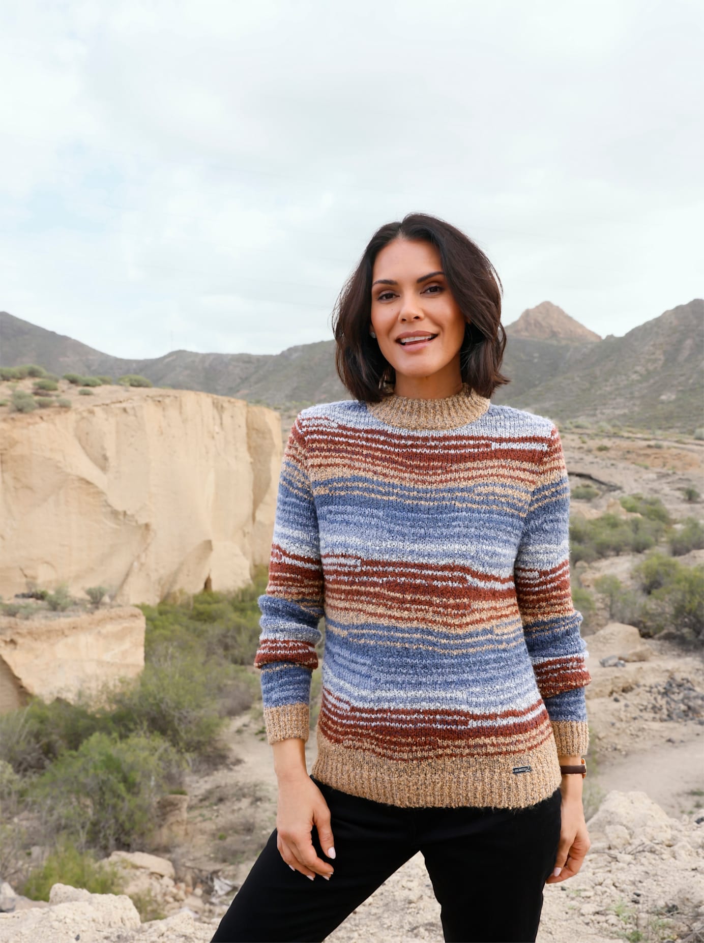 Casual Looks Stehkragenpullover »Bouclé-Pullover«