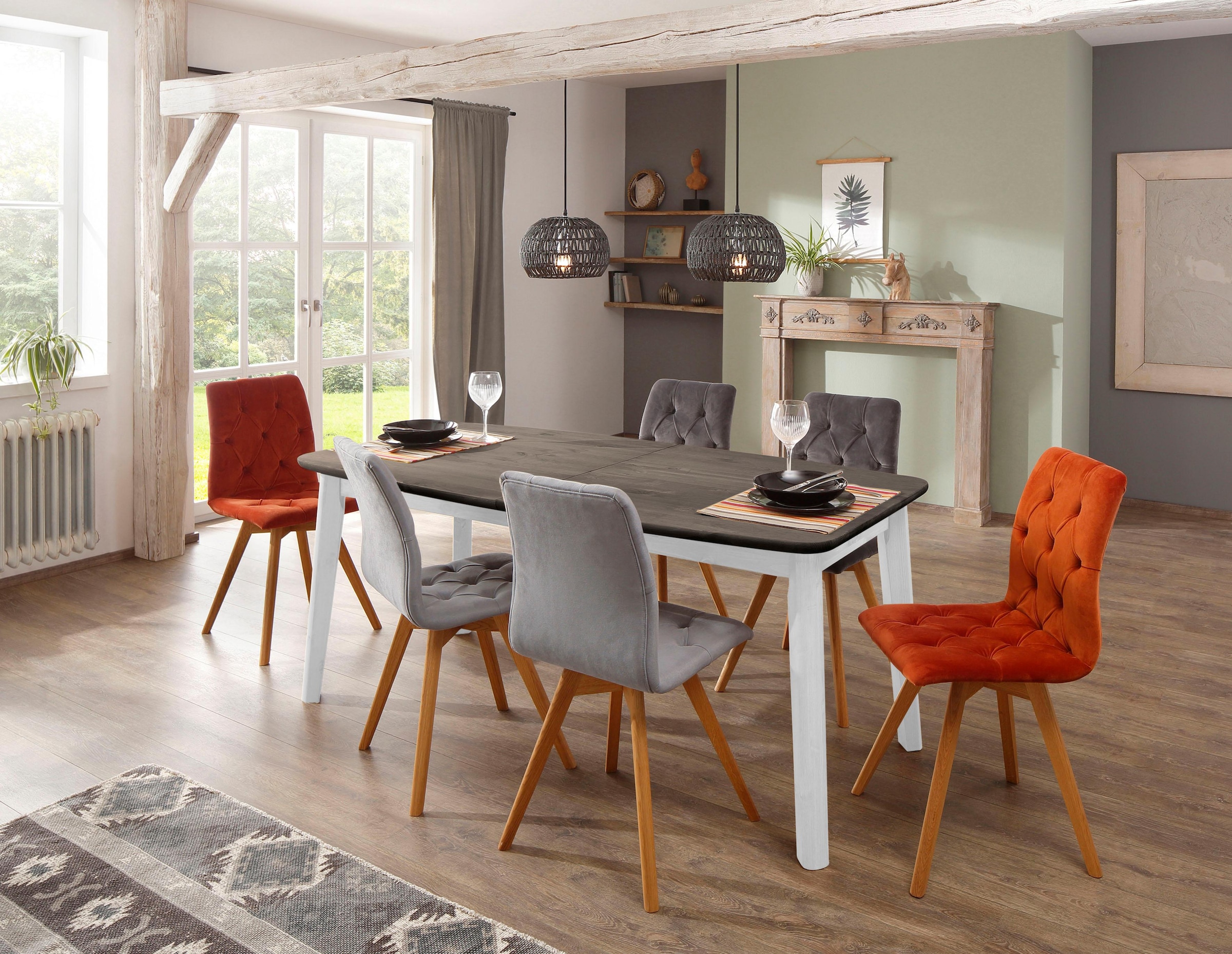 Home affaire Esstisch »Palermo« mit Auszugfunktion, aus Massivholz, FSC® zertifiziert