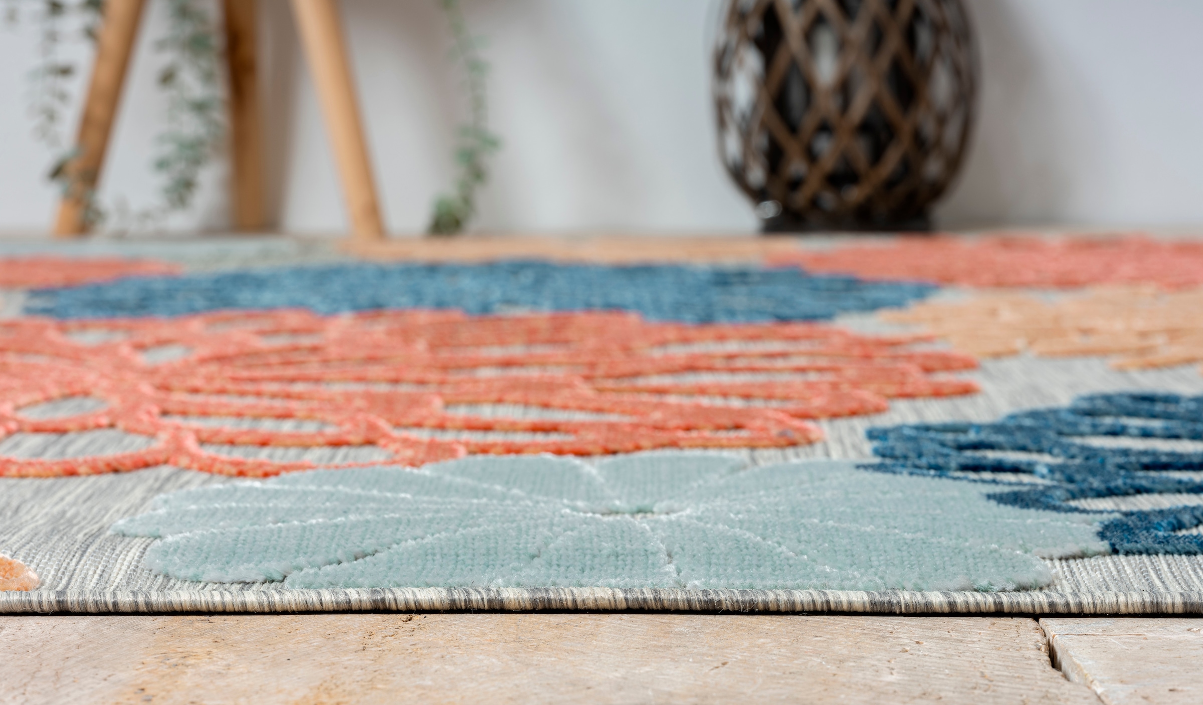 OTTO home Teppich »Tamsin, LAGERRÄUMUNG!« rechteckig 8 mm Höhe Hoch-Tief Effekt, In- und Outdoor geeignet, Terrasse & Balkon