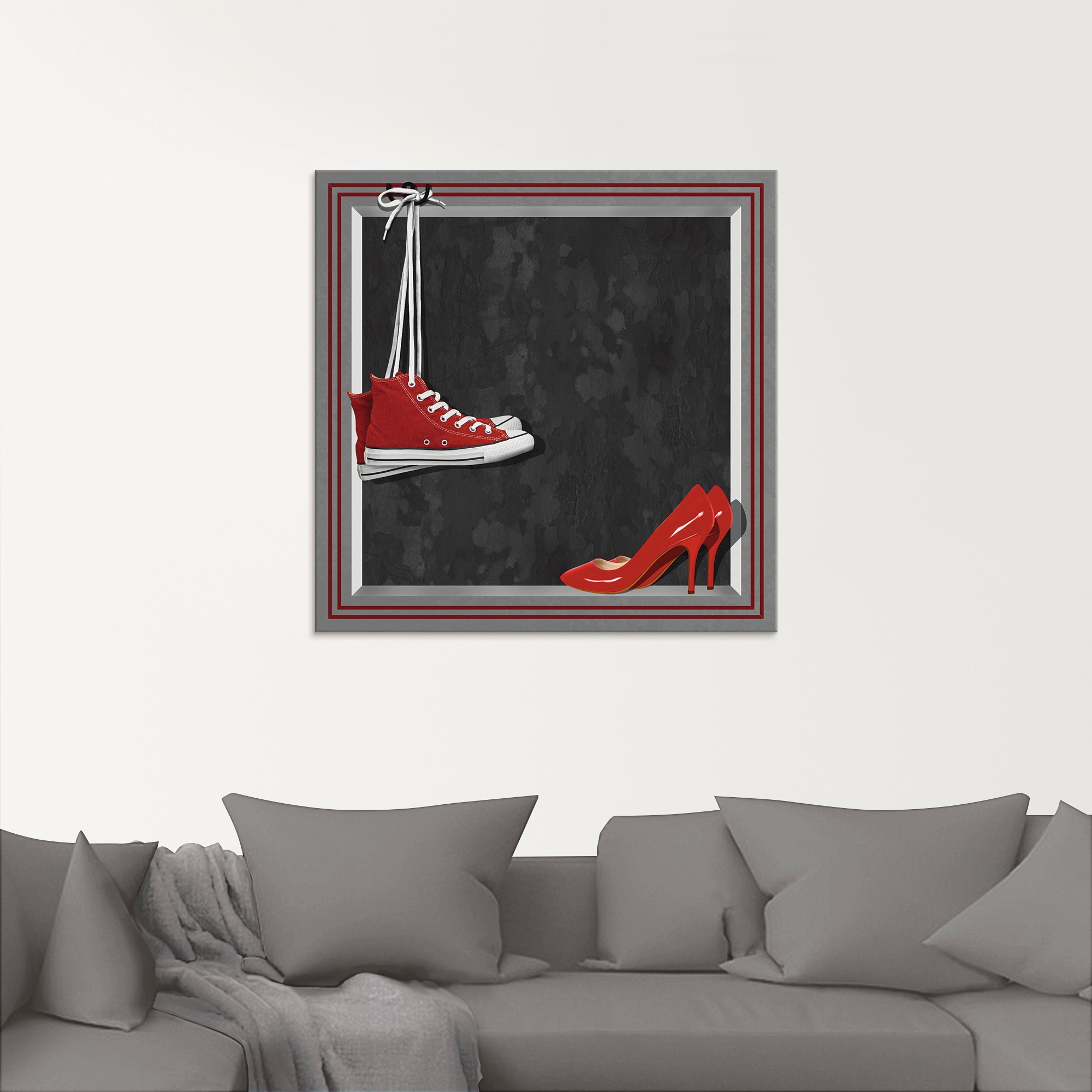 Artland Glasbild »Die roten Schuhe«, Mode, (1 St.), in verschiedenen Größen