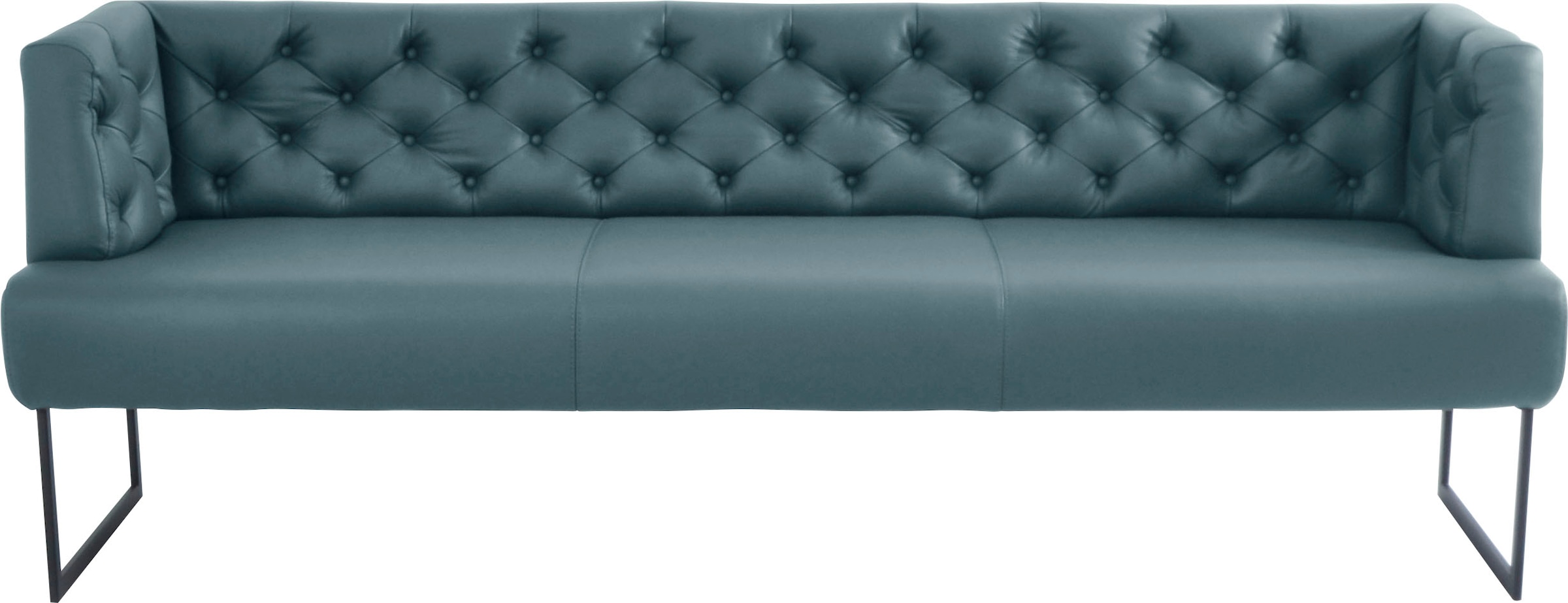 K+W Komfort & Wohnen Polsterbank »Creso« im modernen Chesterfield-Look, mit schwarzen Kufenfüßen