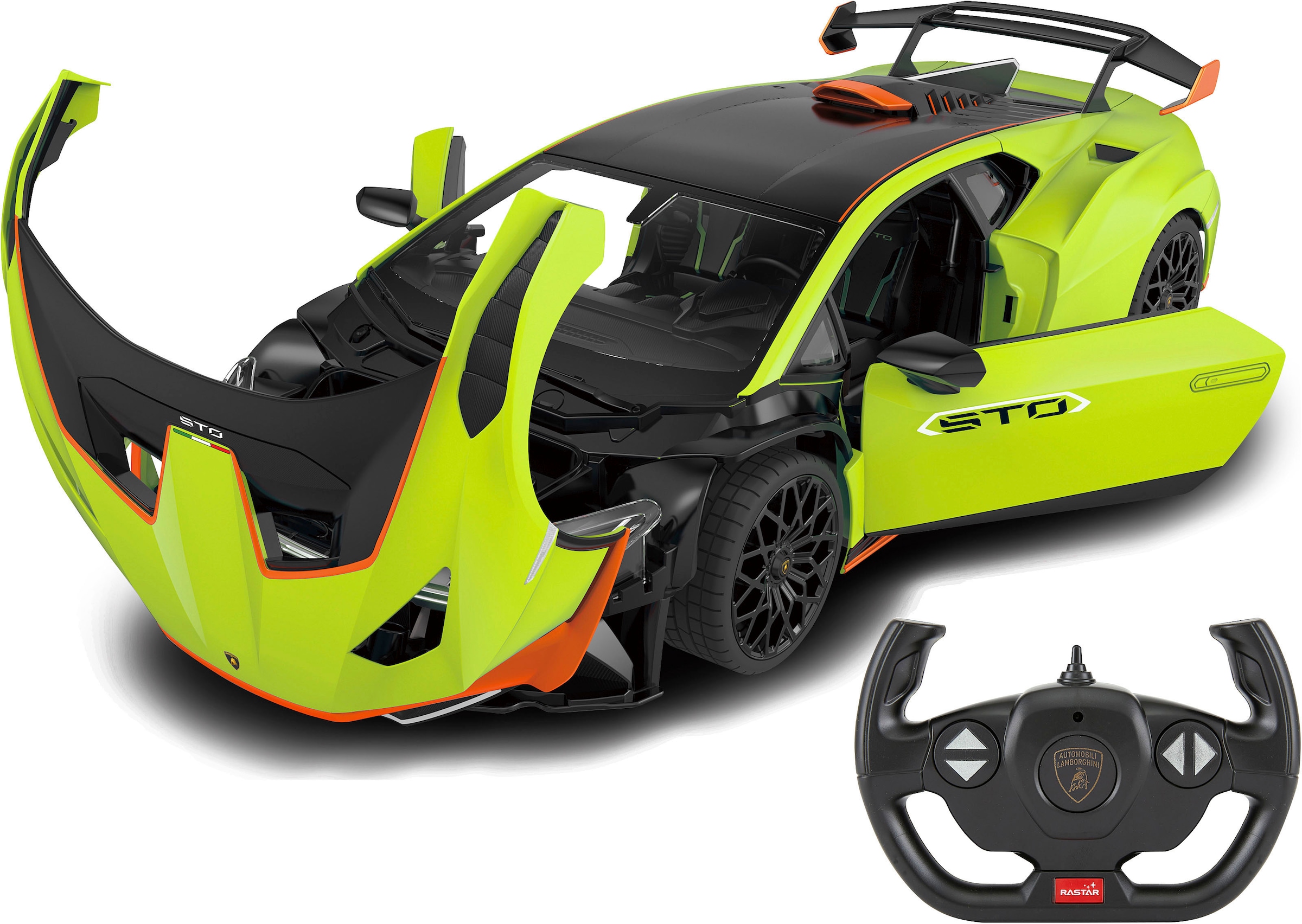 Jamara RC-Auto »Deluxe Cars, Lamborghini Huracán STO 1:14, grün - 2,4 GHz«, mit LED-Lichtern