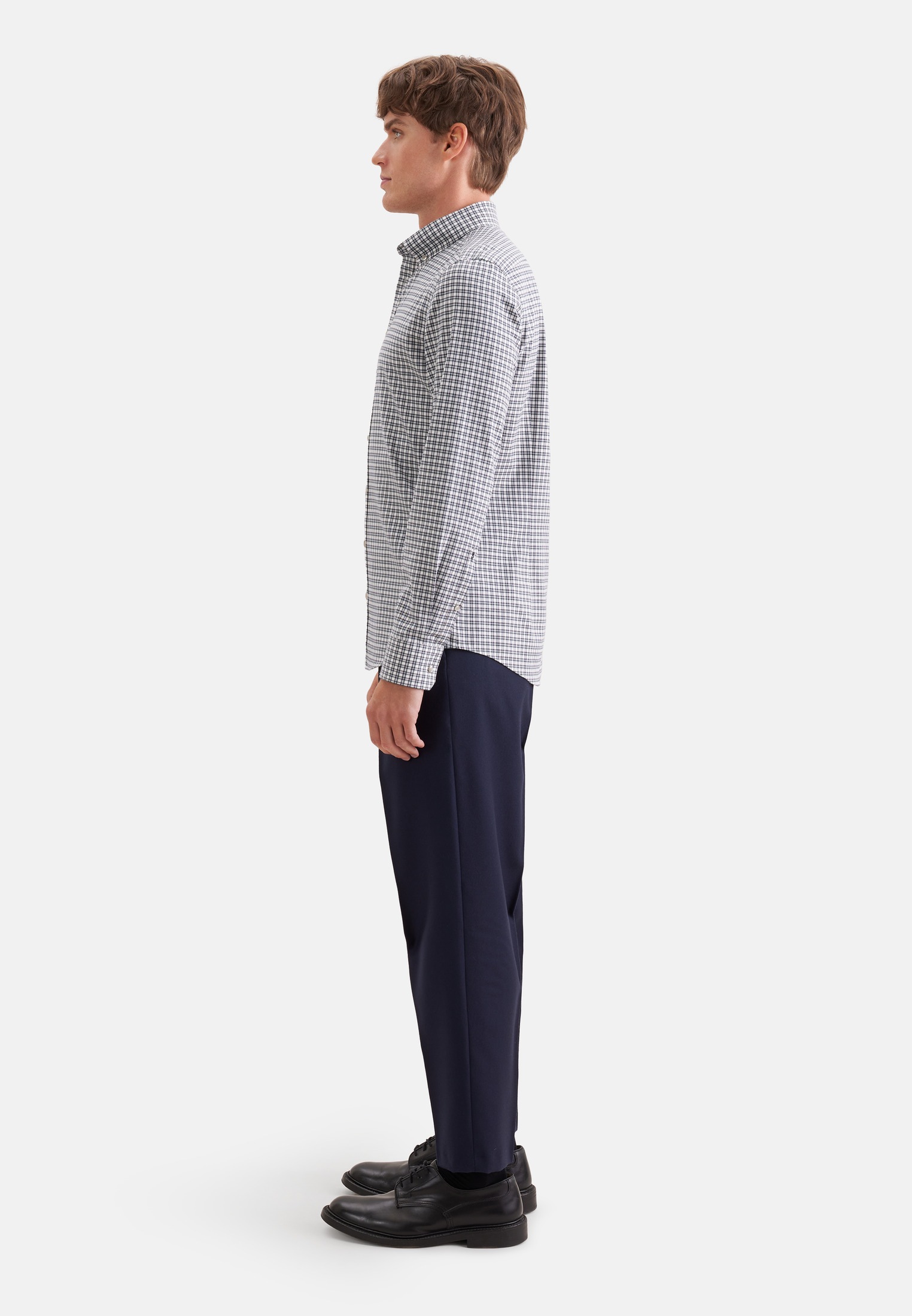 seidensticker Flanellhemd »Schwarze Rose« Slim 1/1 Button-Down-Kragen Karo