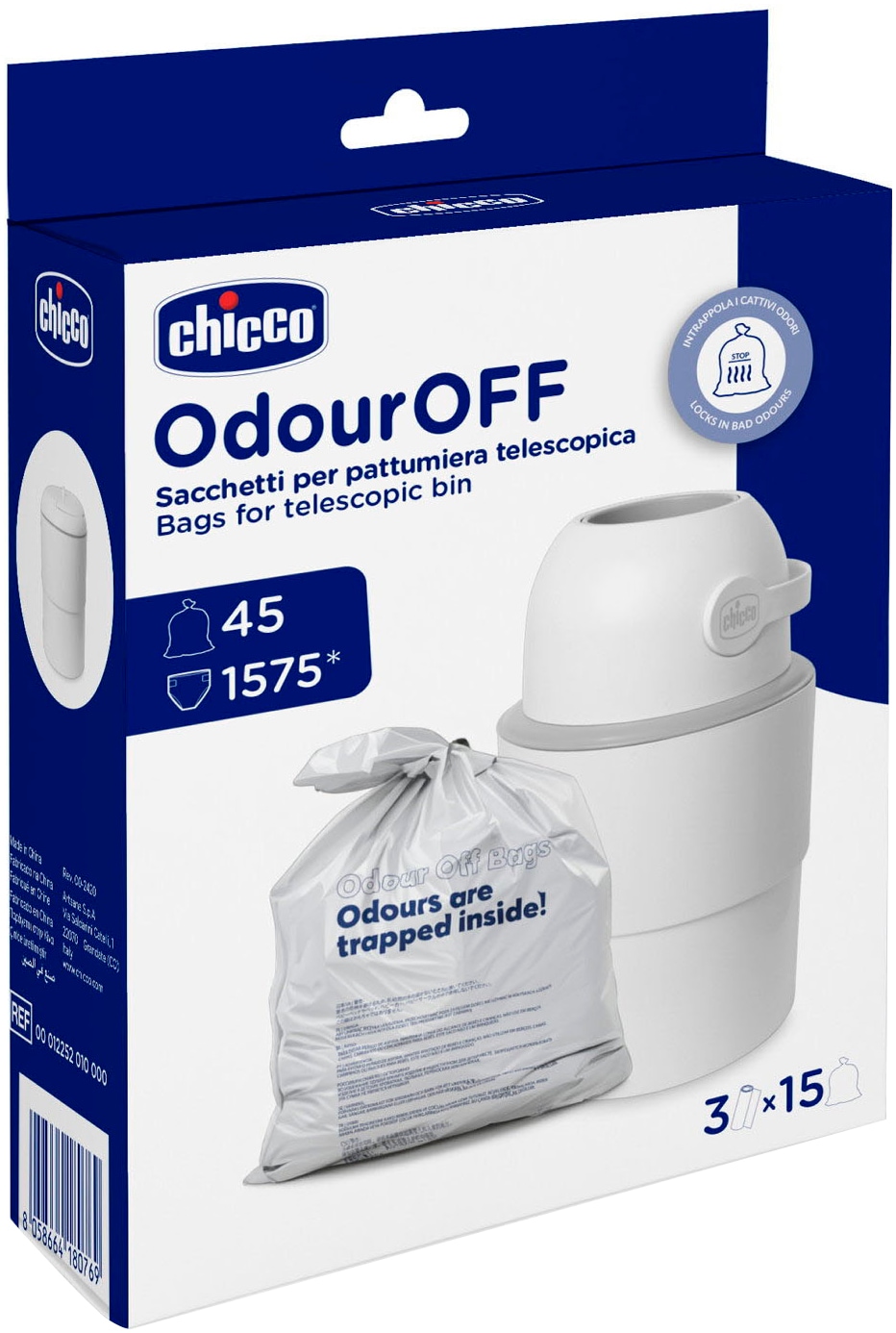 Chicco Windeleimer "Müllbeutel für Odour Off 3x15 Stück"