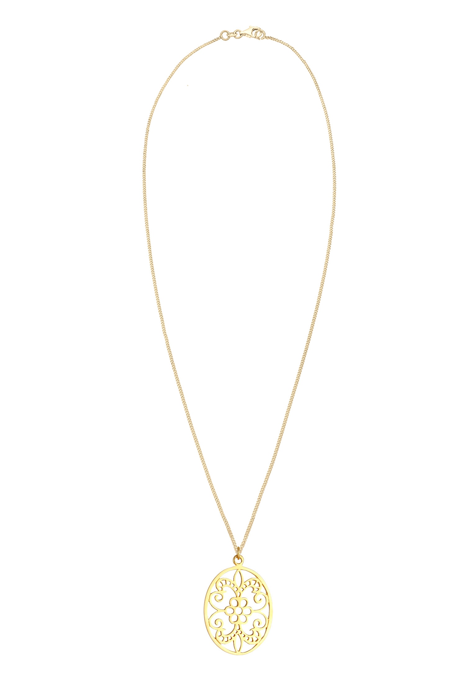 Elli Lange Kette »Halskette Ornament Floral Orientalisch Oval 925 Silber«