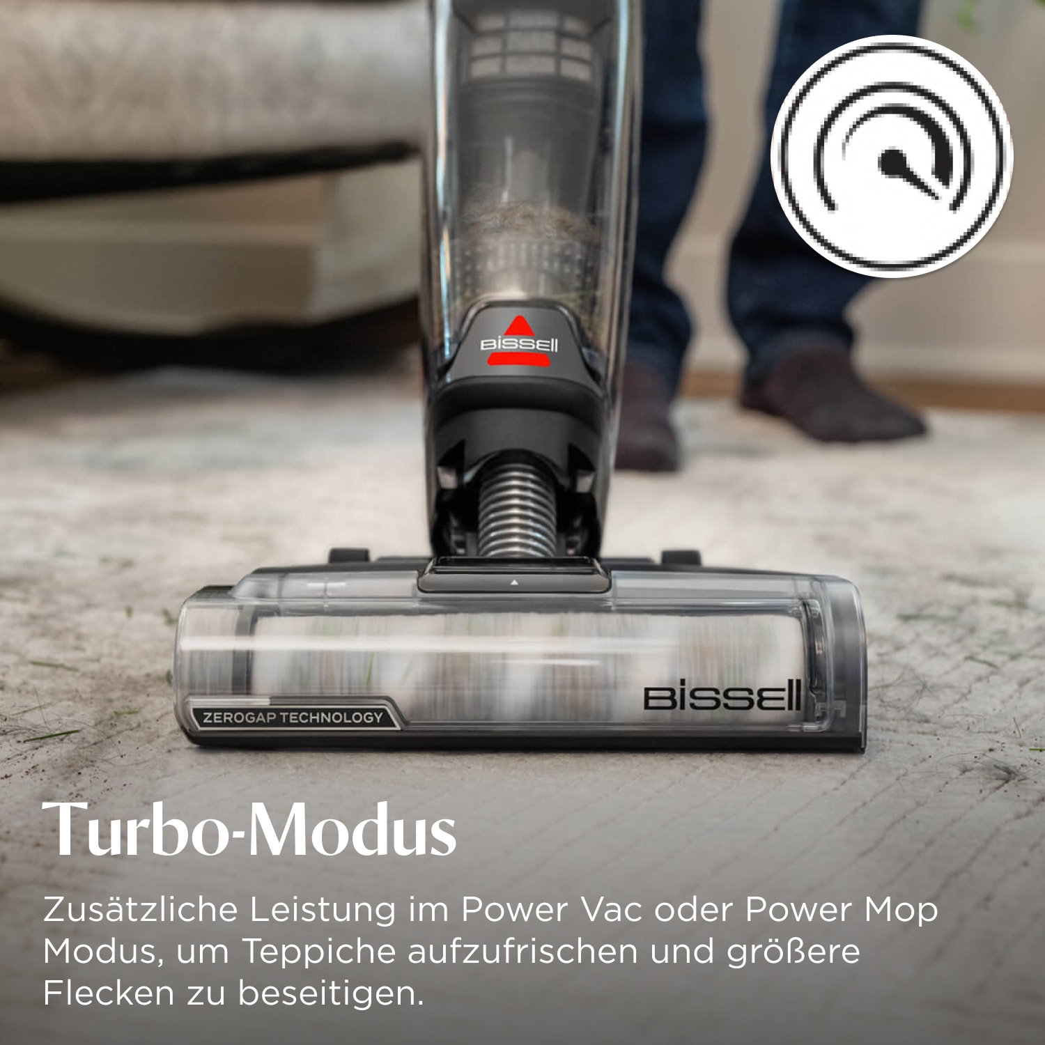 Bissell Nass-Trocken-Sauger »CrossWave OmniForce Edge Select Power Mop Modus, Selbstreinigung«, Kabellos, Zero-Gap Technologie, bis zu 240m2 harter und weicher Boden