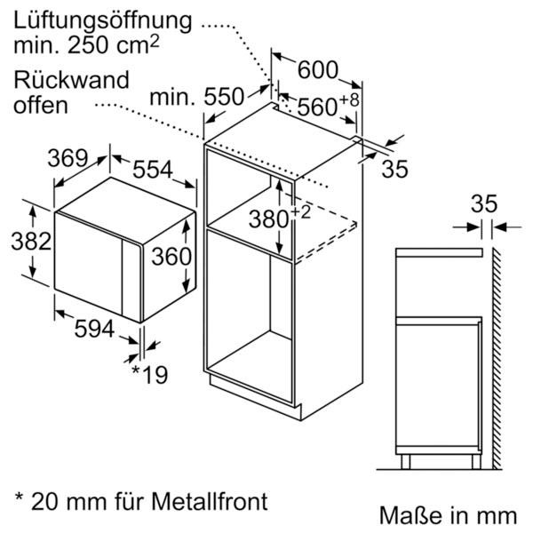 SIEMENS Einbau-Mikrowelle »BE555LMS0«, Mikrowelle, 900 W