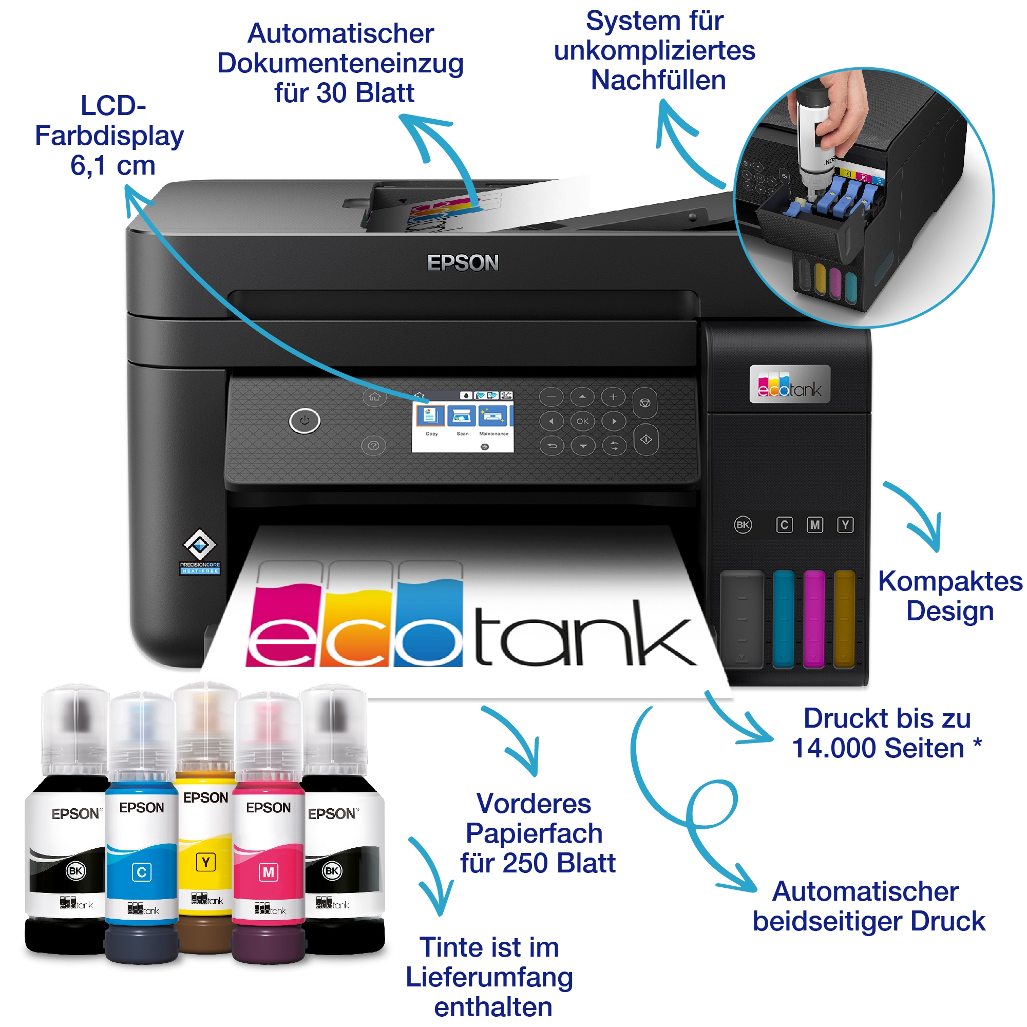 Epson Tintenstrahldrucker »EcoTank ET-3850«