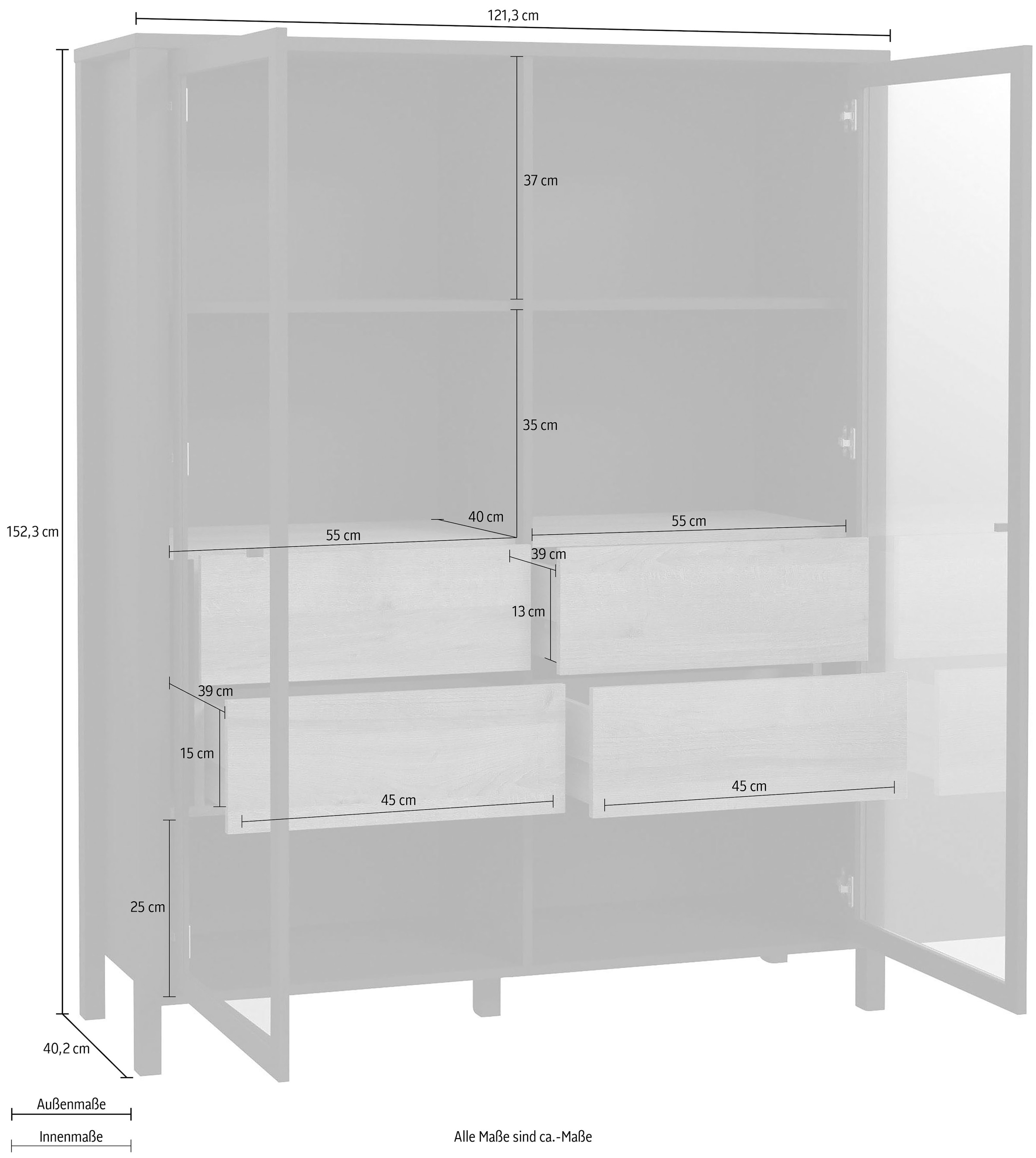 FORTE Highboard, Breite ca. 121 cm