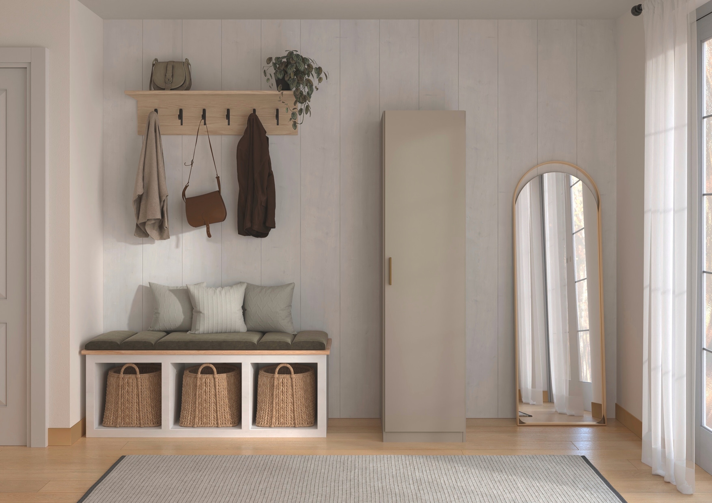 OTTO home Kaminumbauschrank »Schrank Möbel Schlafzimmer Garderobe Kinderzimmer WELTNEUHEIT ZELLARA« PATENTIERTES SCHNELLMONTAGESYSTEM Griff Goldfarben MADE IN GERMANY