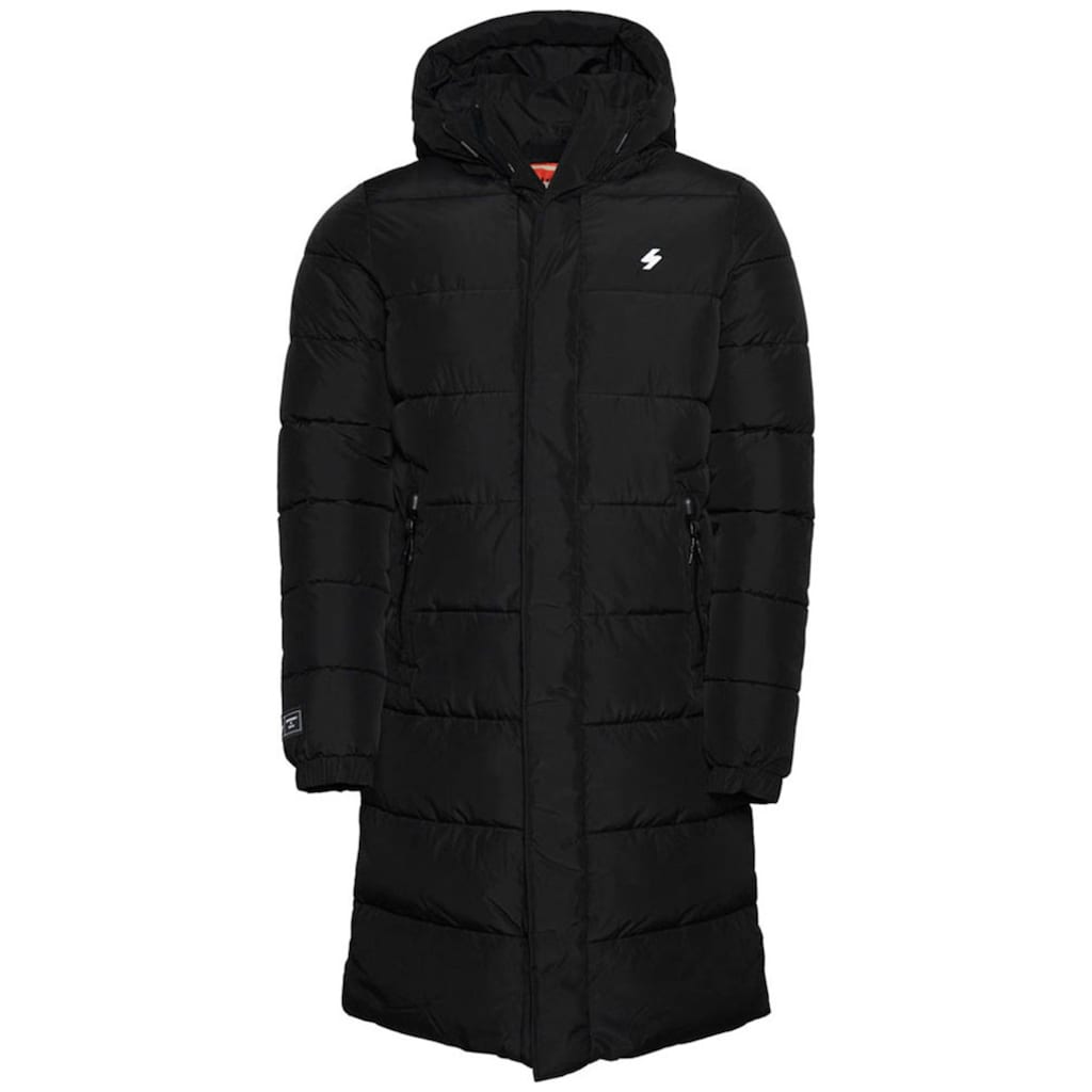 Superdry Steppjacke »HOODED LONGLINE SPORTS PUFFER«, mit Kapuze