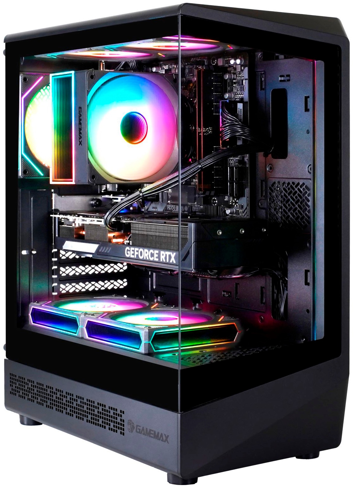 GAMEMAX Gaming-PC-Komplettsystem »MegaDeal VISTA COC AB 2868 AMD Ryzen 7 5700X 16GB 1TB SSD RTX 5060« 32 ″ AMD Ryzen 7 GeForce RTX 5060 16 GB RAM 1.000 GB SSD Windows 11 + MSI MAG 32C6X Curved Monitor 80cm (32")