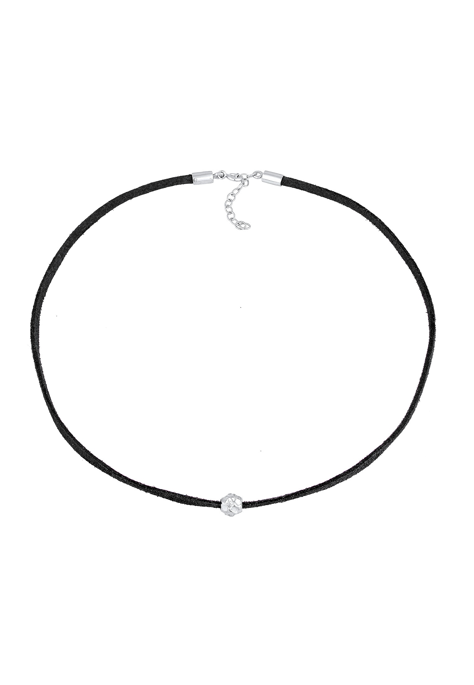 Elli Choker »Halskette Choker Velour Leder Bead Trend 925 Silber«