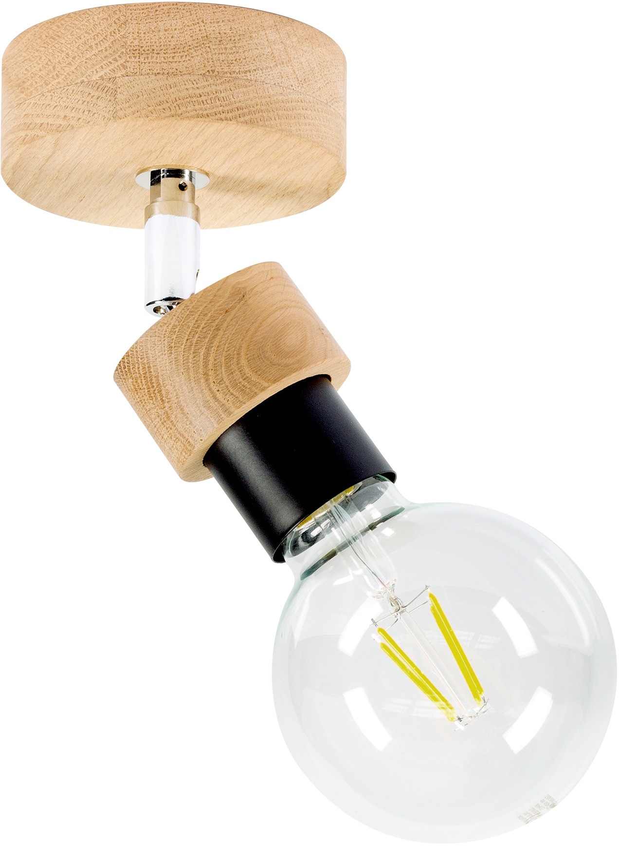 BRITOP LIGHTING Wandleuchte »MARJOLAINE«, Leuchtmittel E27 | Leuchtmittel wechselbar-ohne Leuchtmittel, Bewegliche Spots, aus Eichenholz, Nachhaltig mit FSC®-Zertifikat