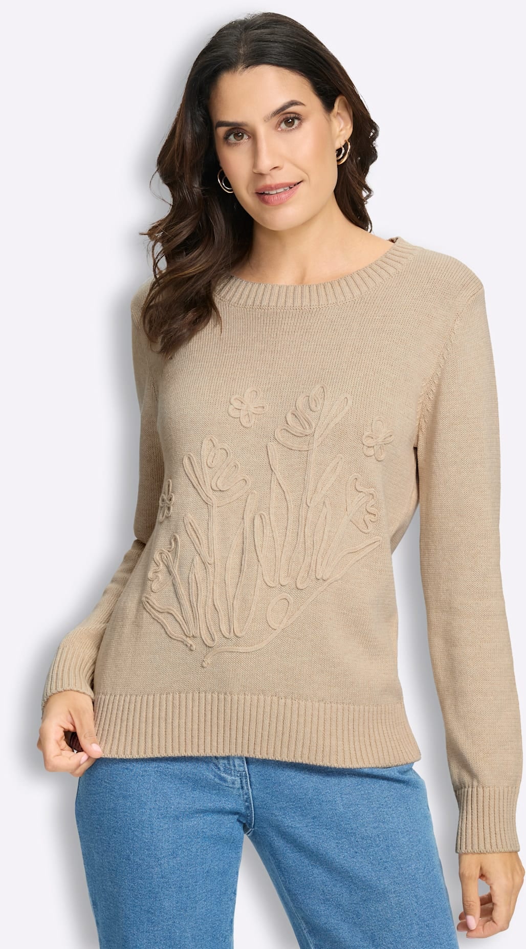 Inspirationen Rundhalspullover »Baumwoll-Pullover«