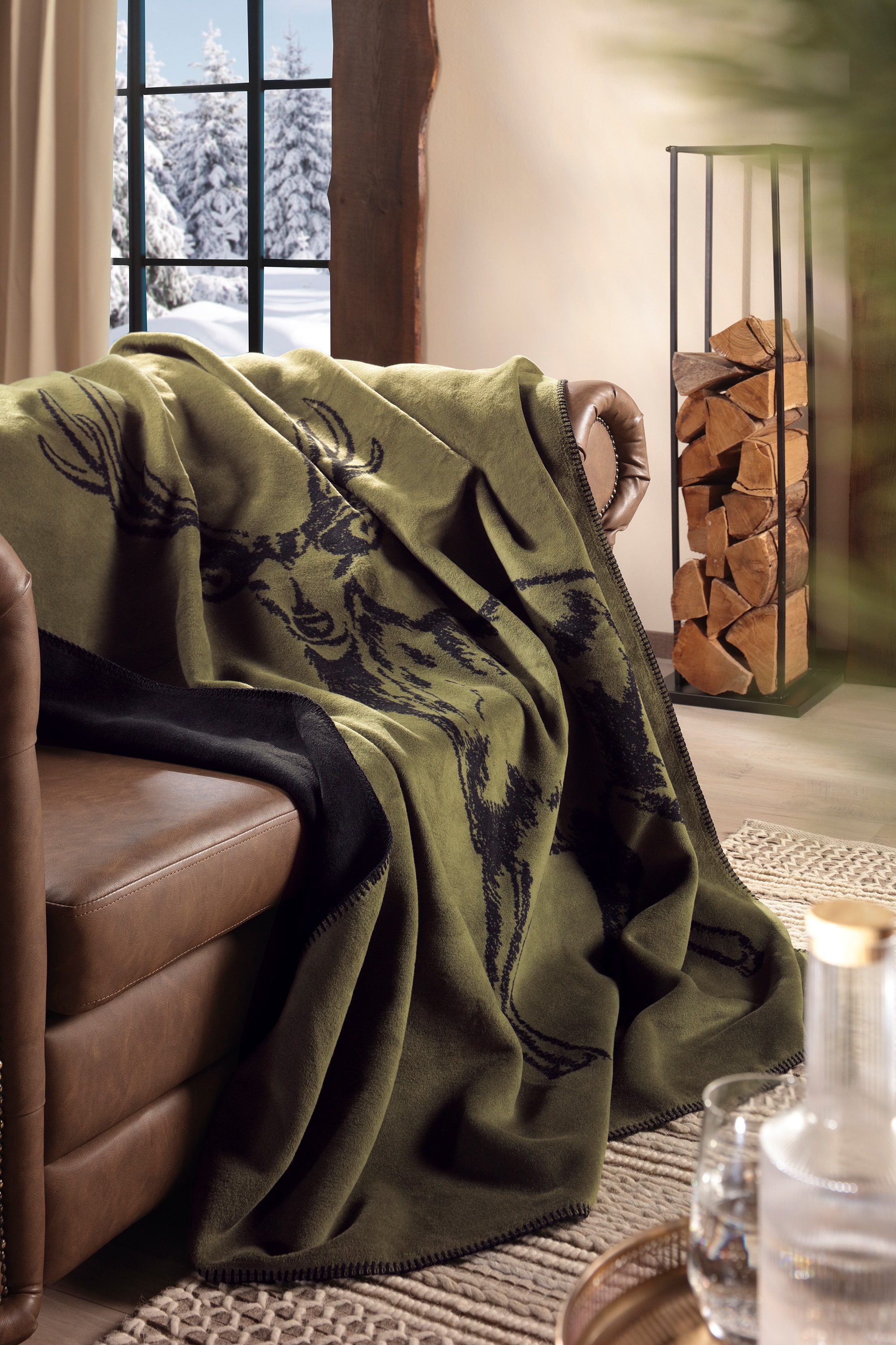 Biederlack Wohndecke »Deer« mit Zierstich