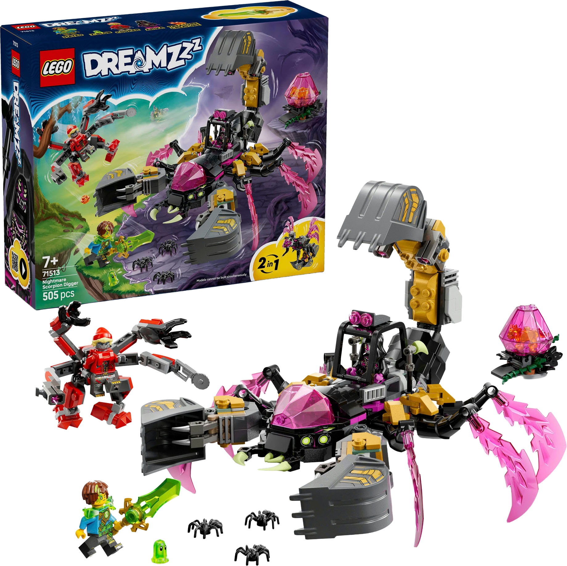 LEGO® Konstruktionsspielsteine »Albtraum-Skorpionbagger (71513), LEGO DREAMZzz« Made in Europe