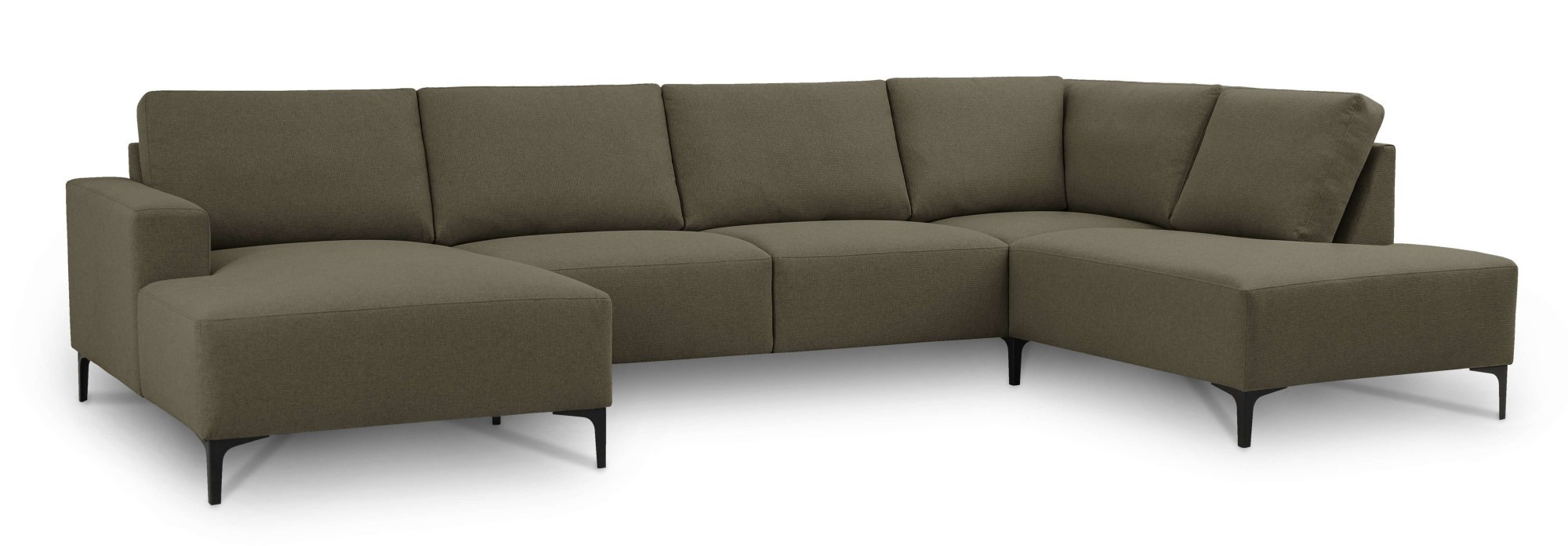 Home affaire Wohnlandschaft »Tournon U-Form, XXL Sofa, Breite 333 cm, Webstoff, Chenille« Designsofa im nordischen Stil, Wellenunterfederung, Metallfüße