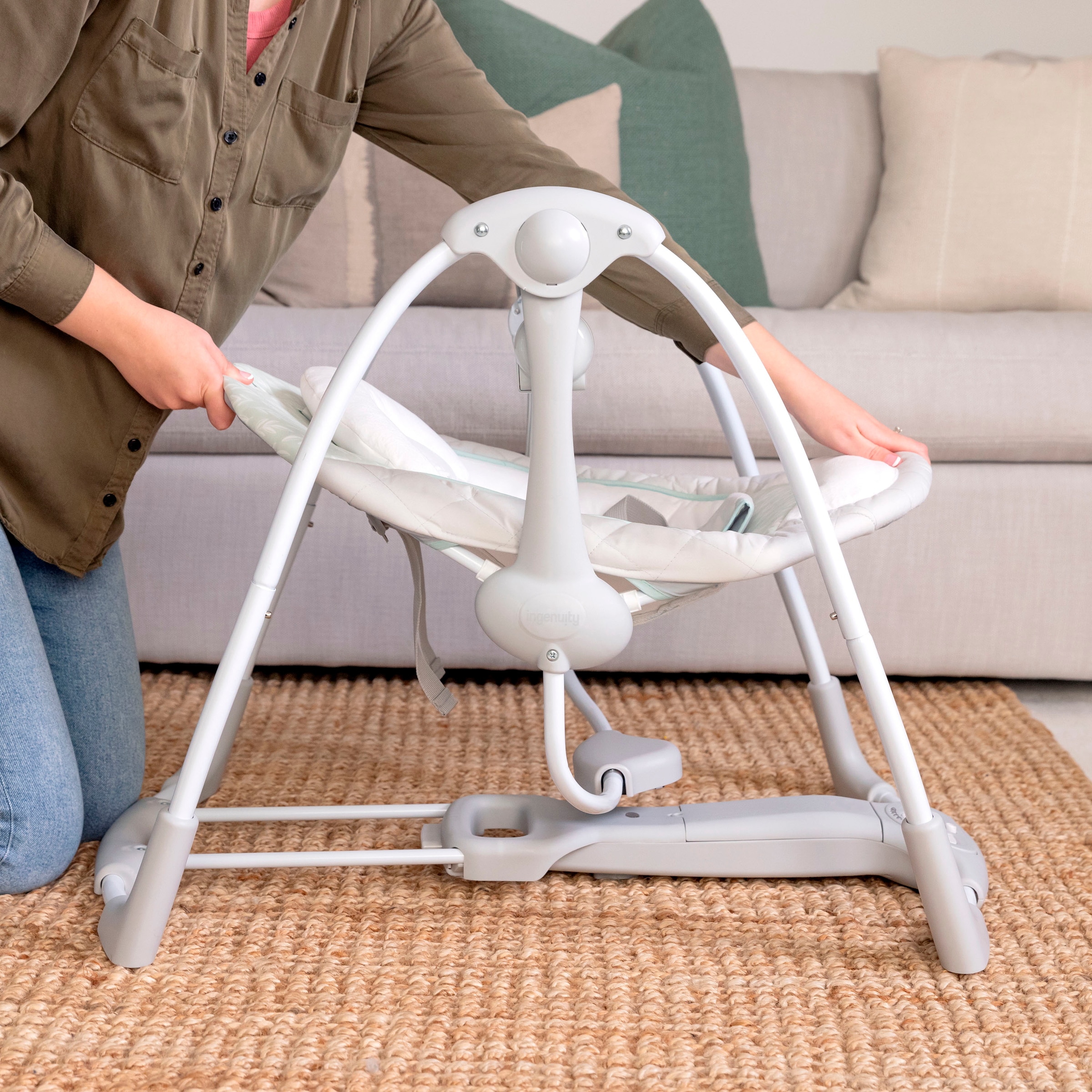 ingenuity Babywippe »Cozy Spot Swing 'n Go Portable Swing« bis 9 kg mit Sound-Effekt