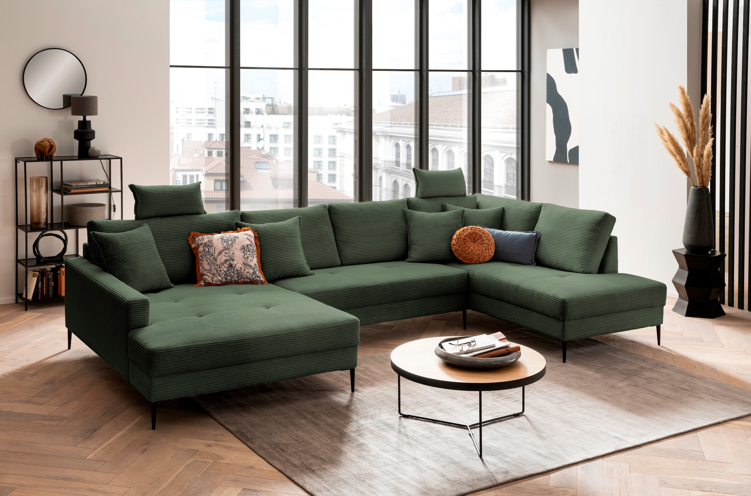 Trends by HG Wohnlandschaft »Summer« in Cord-Stoff mit Metallfuß