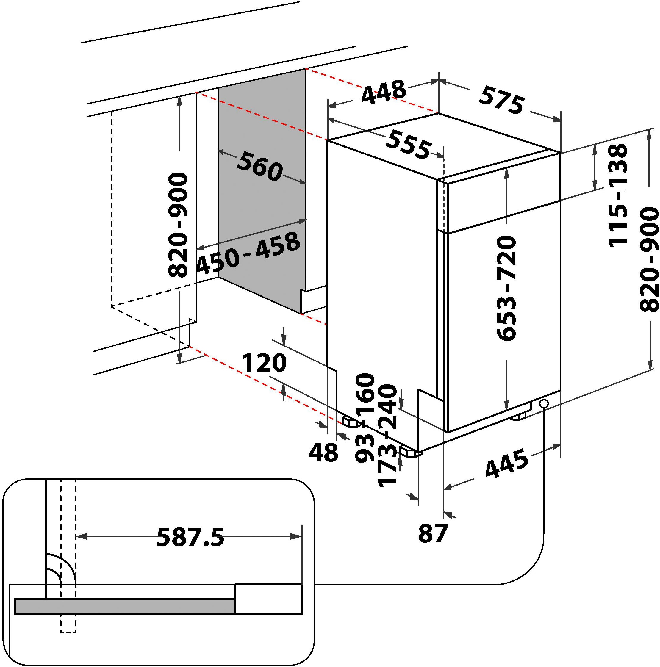 BAUKNECHT teilintegrierbarer Geschirrspüler »BK6PB10BS7A0«, 10 Maßgedecke, PowerClean
