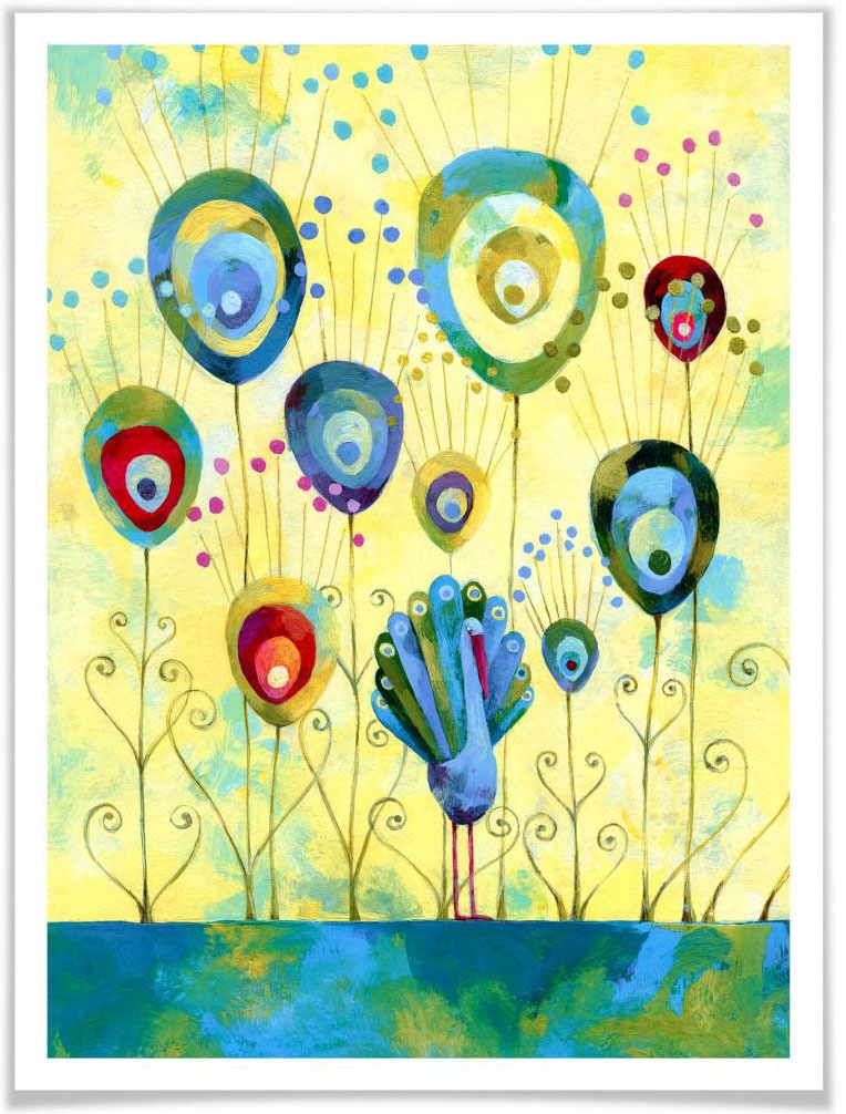 Wall-Art Poster »Märchen Wandbilder Pfauenfedern«, Tiere, (1 St.), Poster, Wandbild, Bild, Wandposter