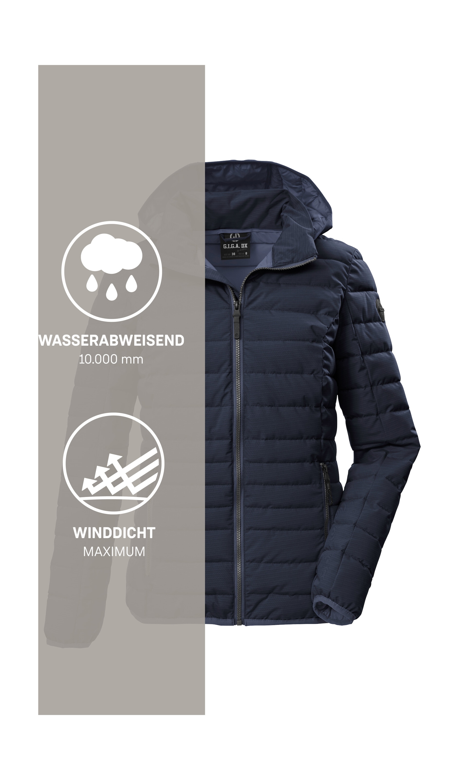 G.I.G.A. DX by killtec Steppjacke »GS 110 WMN QLTD JCKT« Wasserabweisend, winddicht, atmungsaktiv, abnehmbare Kapuze
