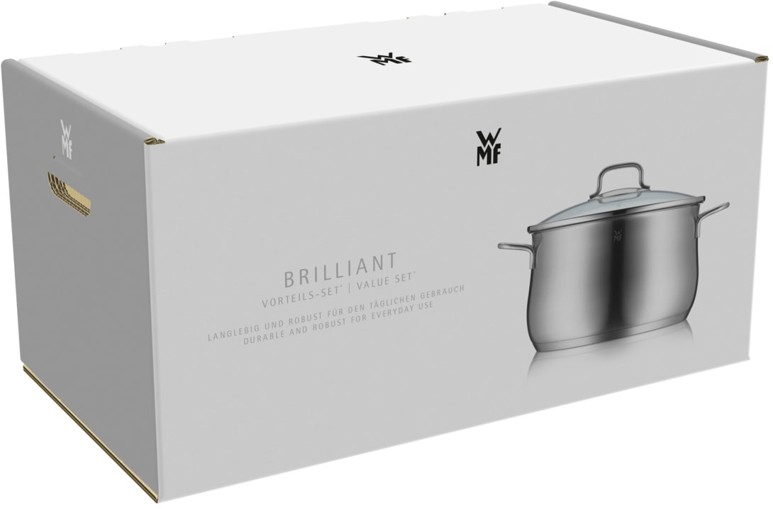 WMF Topf-Set »Inspiration Induktion, Kochtopf Set mit Glasdeckel« Set, 2x Bratentopf Ø 16/20cm, 3x Fleischtopf Ø 16/20/24cm, Stieltopf Ø 16cm, 11 Stk. tlg. Cromargan® Edelstahl Rostfrei 18/10