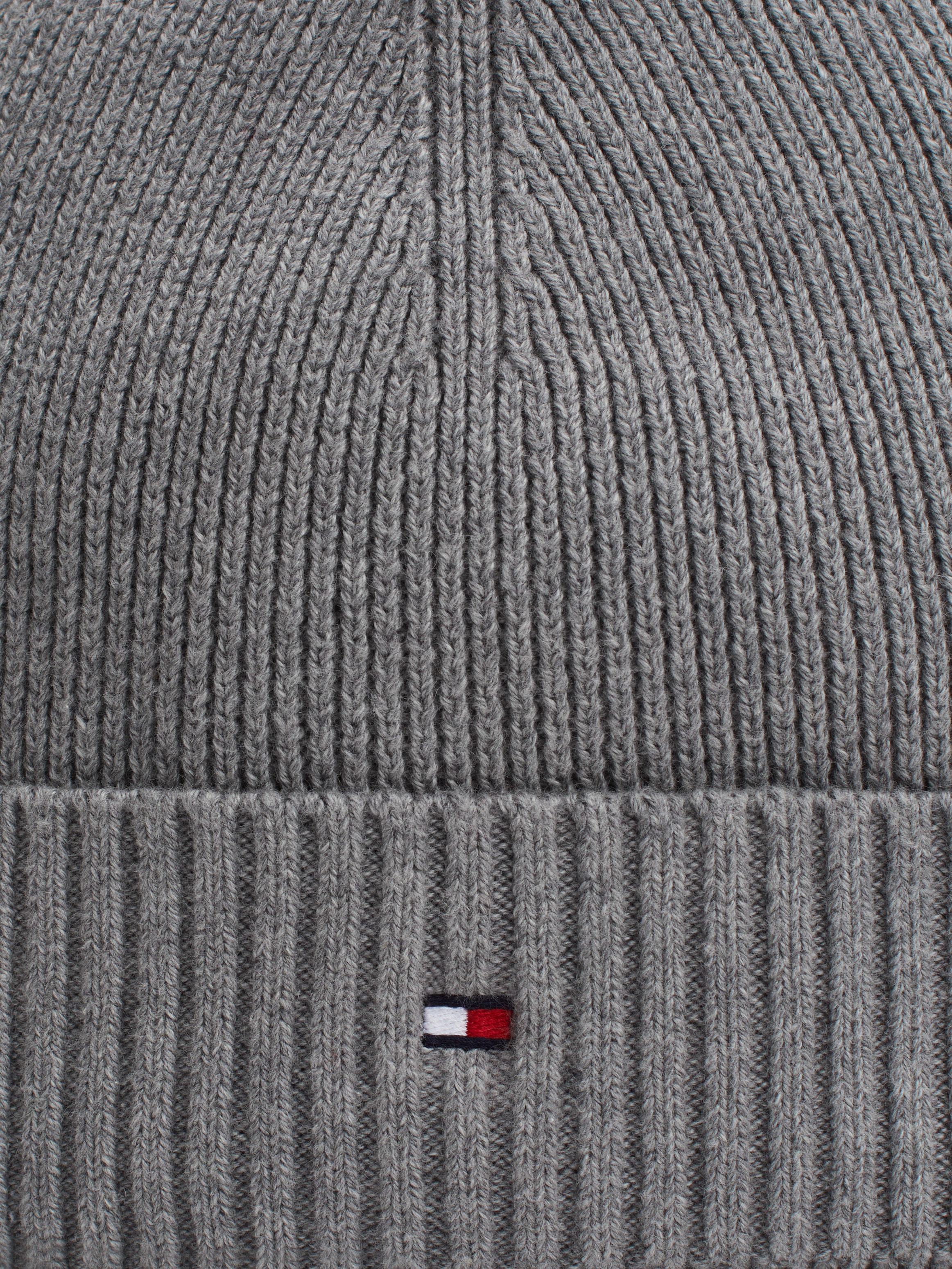 Tommy Hilfiger Strickmütze »TH FLAG PIMA COTTON BEANIE«, mit Logostickerei