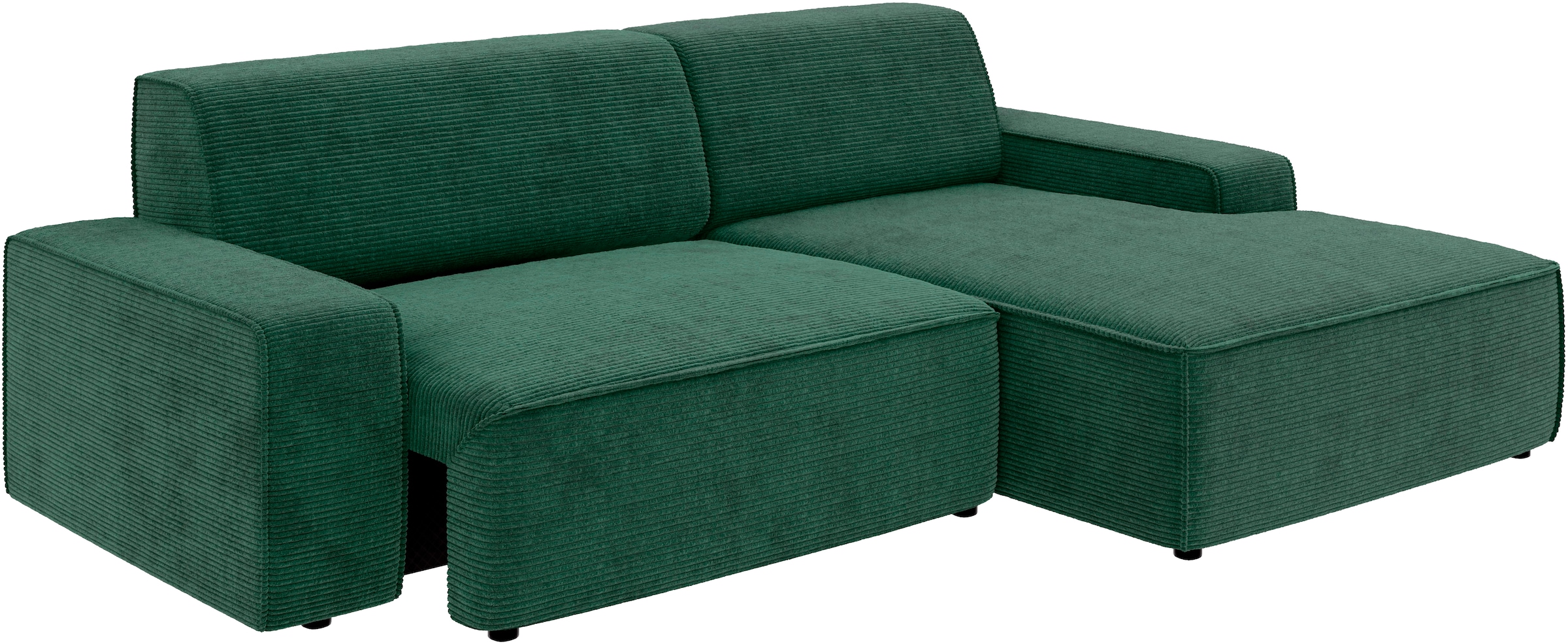TRENDMANUFAKTUR Ecksofa »Graz, wahlweise mit Sitzvorschub und Bettkasten, L-Form, Breite 246 cm«, in Cord-, haustierfreundlichem LEO Struktur- oder LUMOS-3D-Bezug
