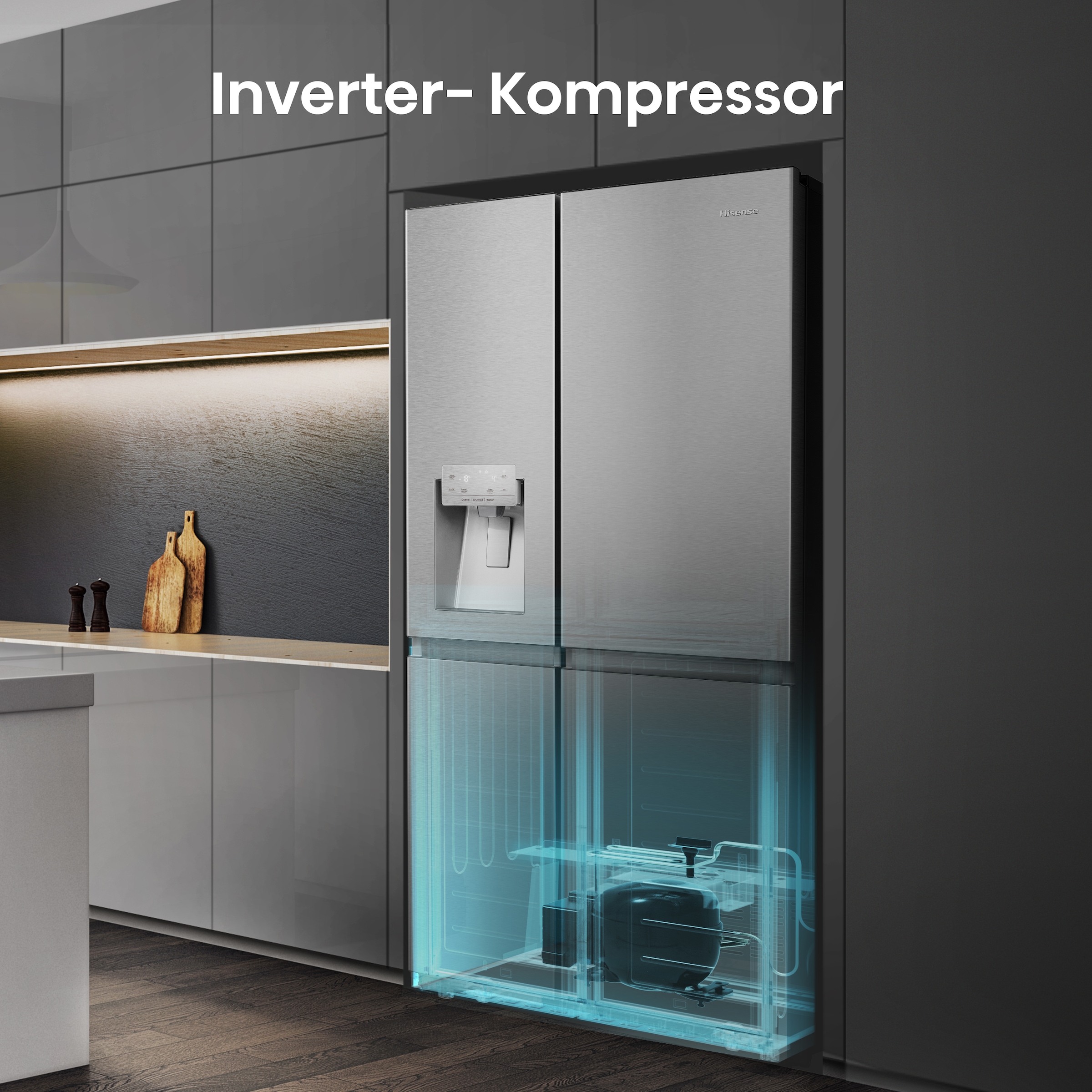 Hisense Side-by-Side »RS818N4TIC«, MetalCooling