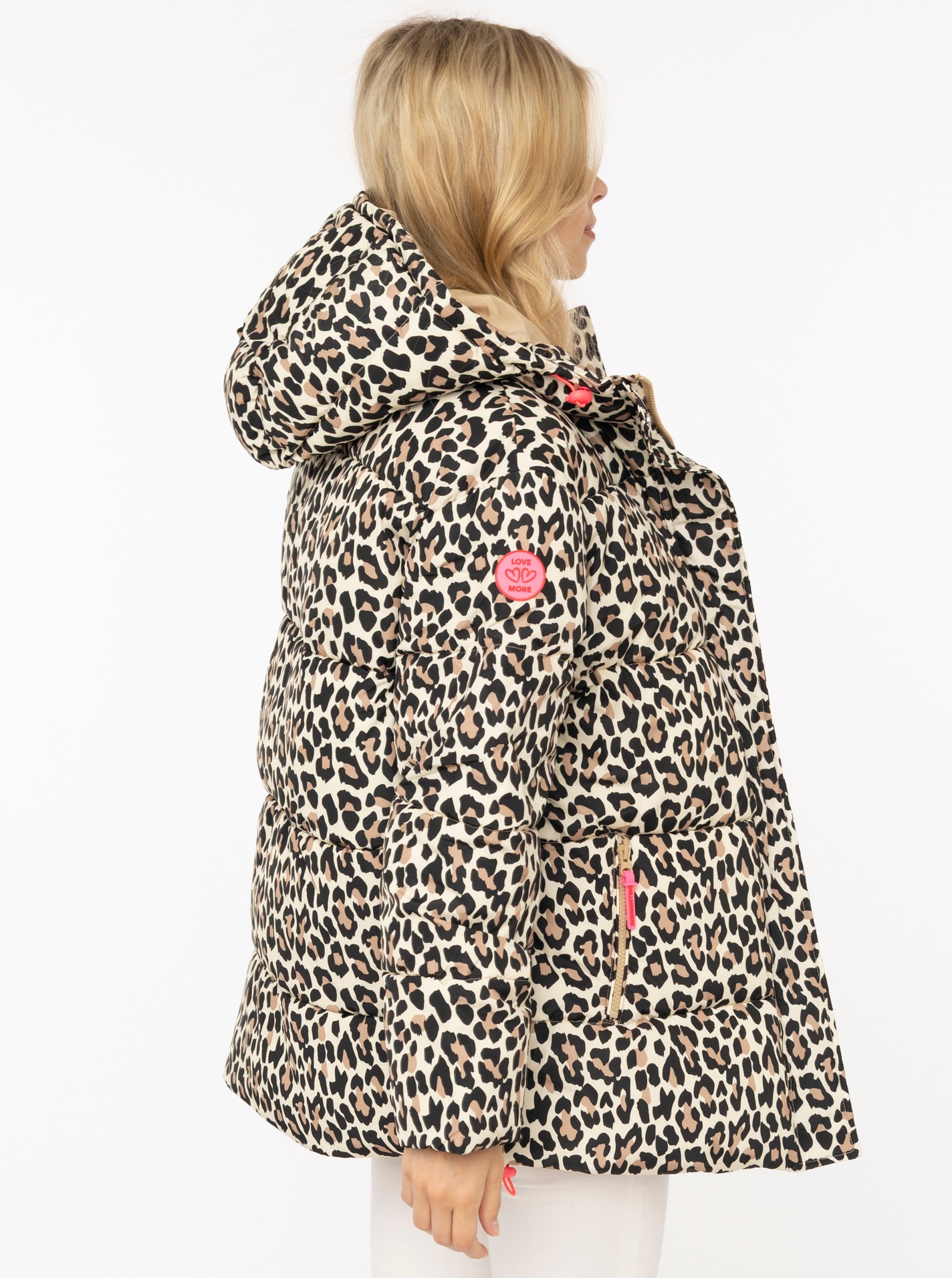 Zwillingsherz Steppjacke »„Leo Classic AOP“« Kapuze, Leomuster, verdeckter Reißverschluss mit Knopfblende, Taschen