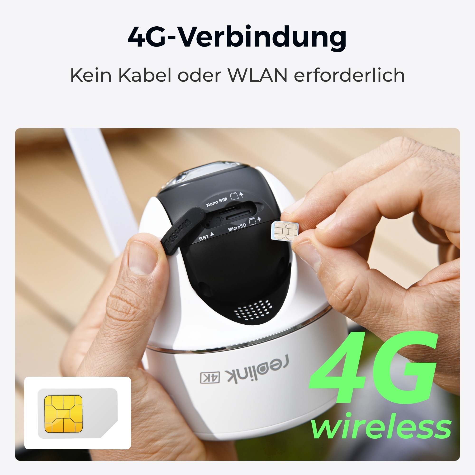 Reolink Überwachungskamera »Go Series G440«, Außenbereich-Innenbereich, 4K, 4G, Pan&Tilt