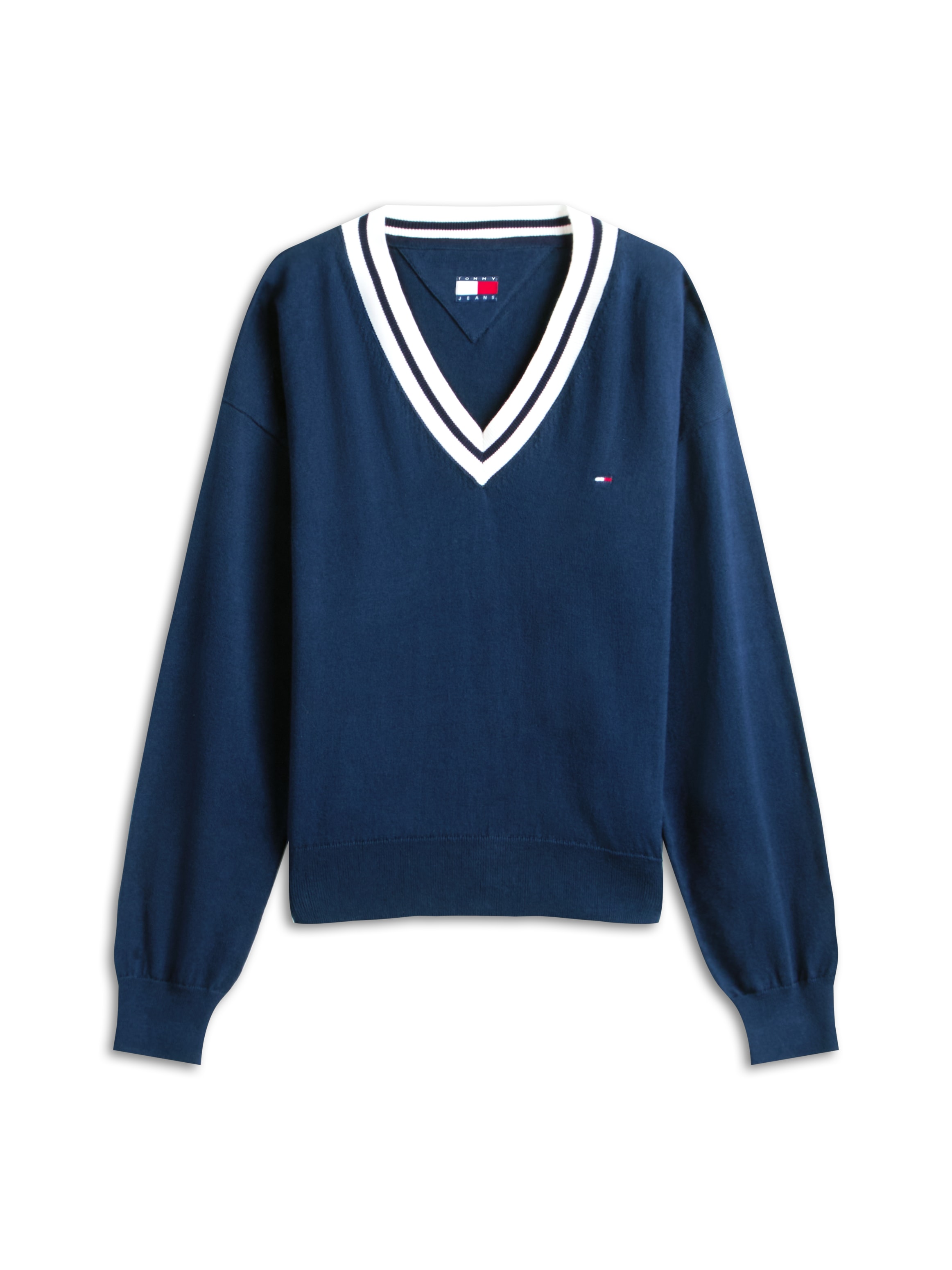 Tommy Jeans Strickpullover »TJW RLX V-NECK TIPPING SWEATER«