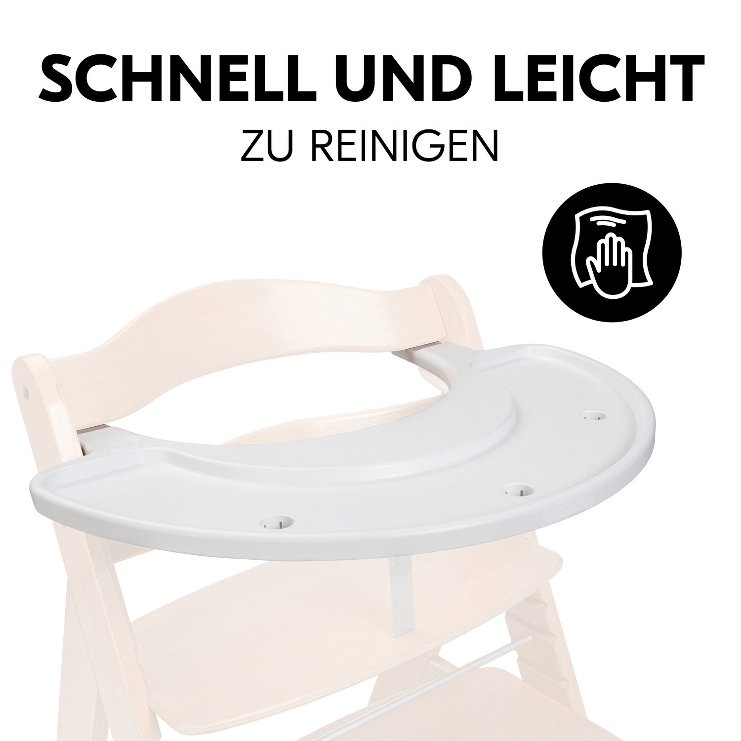 Hauck Hochstuhltablett »Alpha Play Tray, White«, aus recyceltem Material