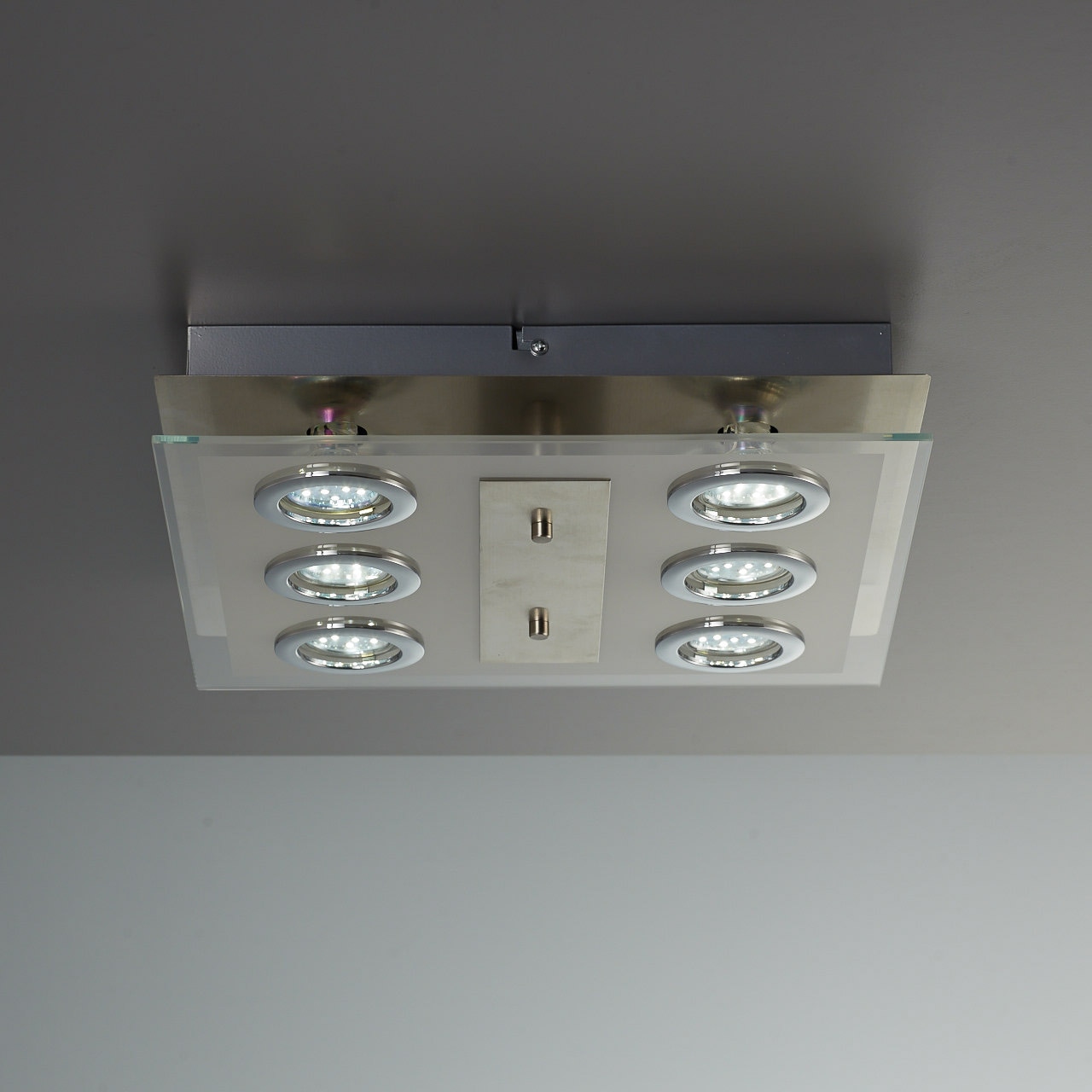 online 3W Glas flammig-flammig, OTTO bei 6 LED eckig LED GU10 Deckenleuchte Deckenlampe 250lm Schlafzimmer »Dorado«, inkl. B.K.Licht Metall