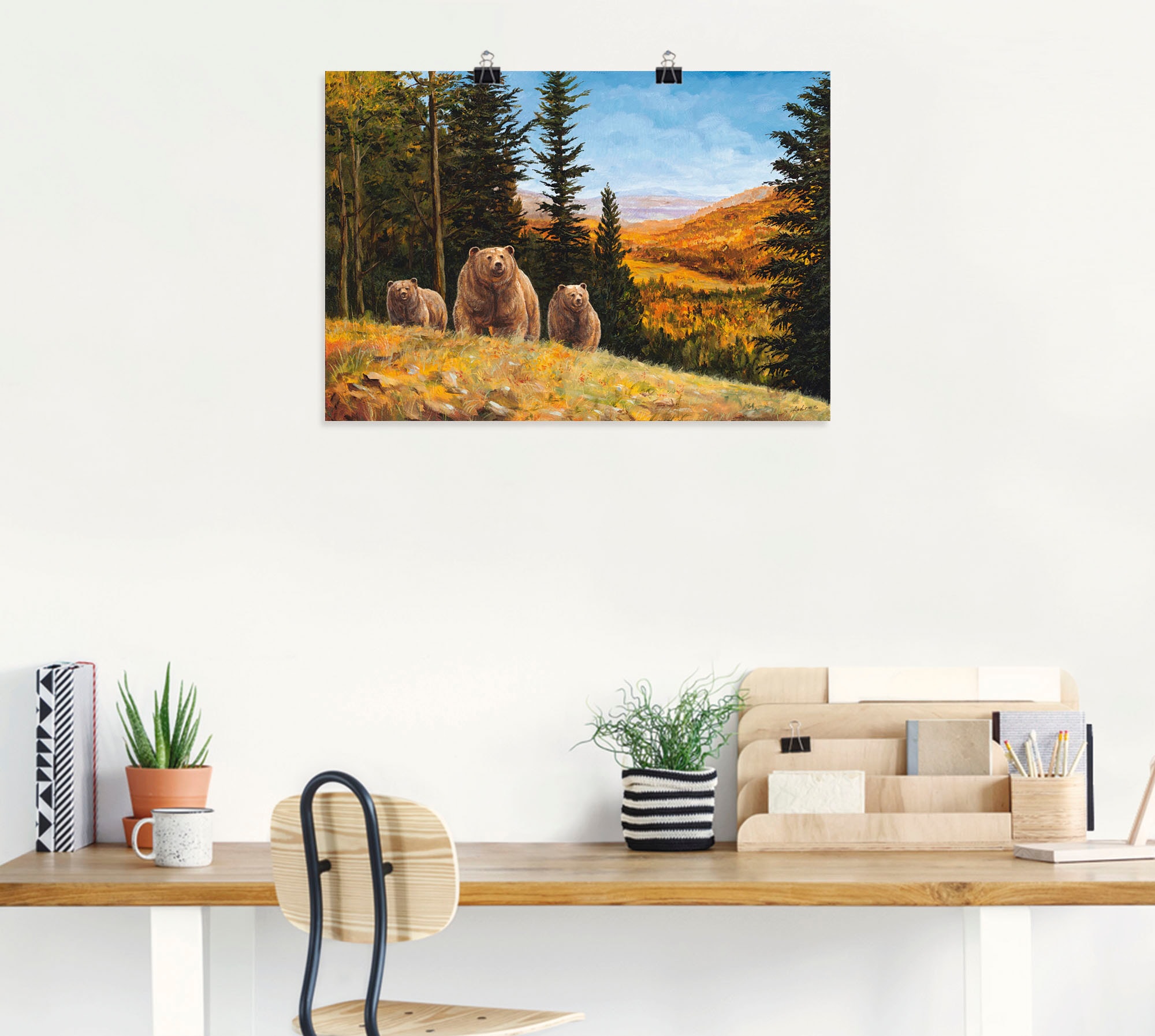 Artland Wandbild »Grizzly Bären«, Wildtiere, (1 St.), als Leinwandbild, Poster in verschied. Größen