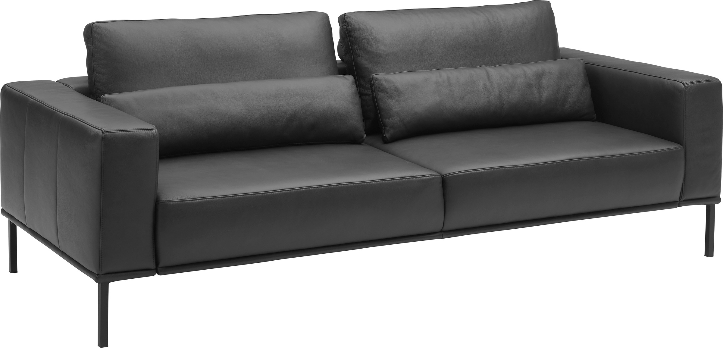 Musterring 2,5-Sitzer »JustB!PM100, 202 cm breit, aus hochwertigem Leder« wahlweise mit Nierenkissen und mot. Sitzauszug, Metallfuß in schwarz
