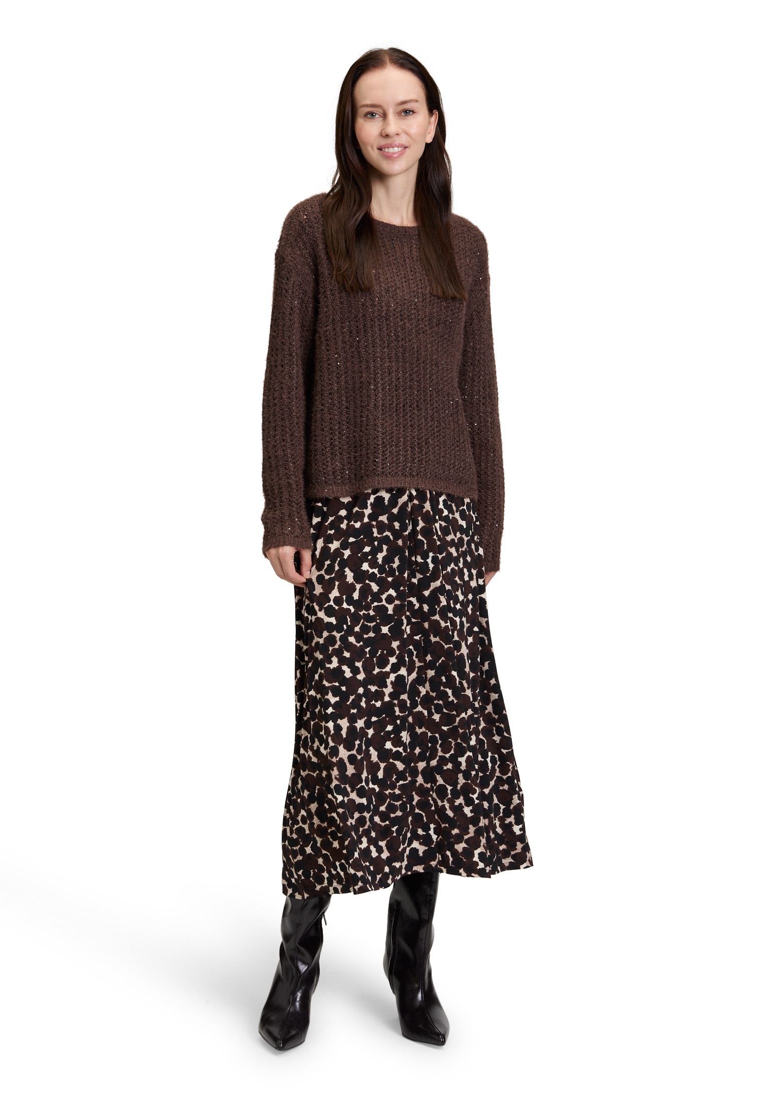 Betty Barclay Rundhalspullover »Grobstrick-Pullover mit Pailletten«