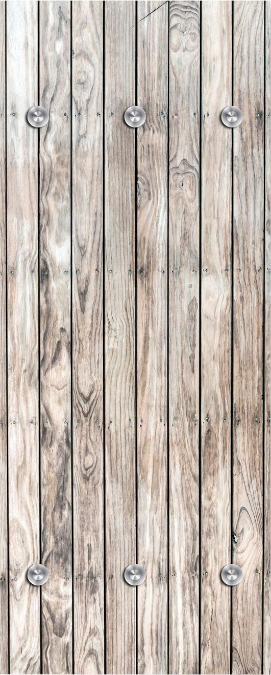 queence Garderobenpaneel »Holzwand«, mit 6 Haken, 50 x 120 cm