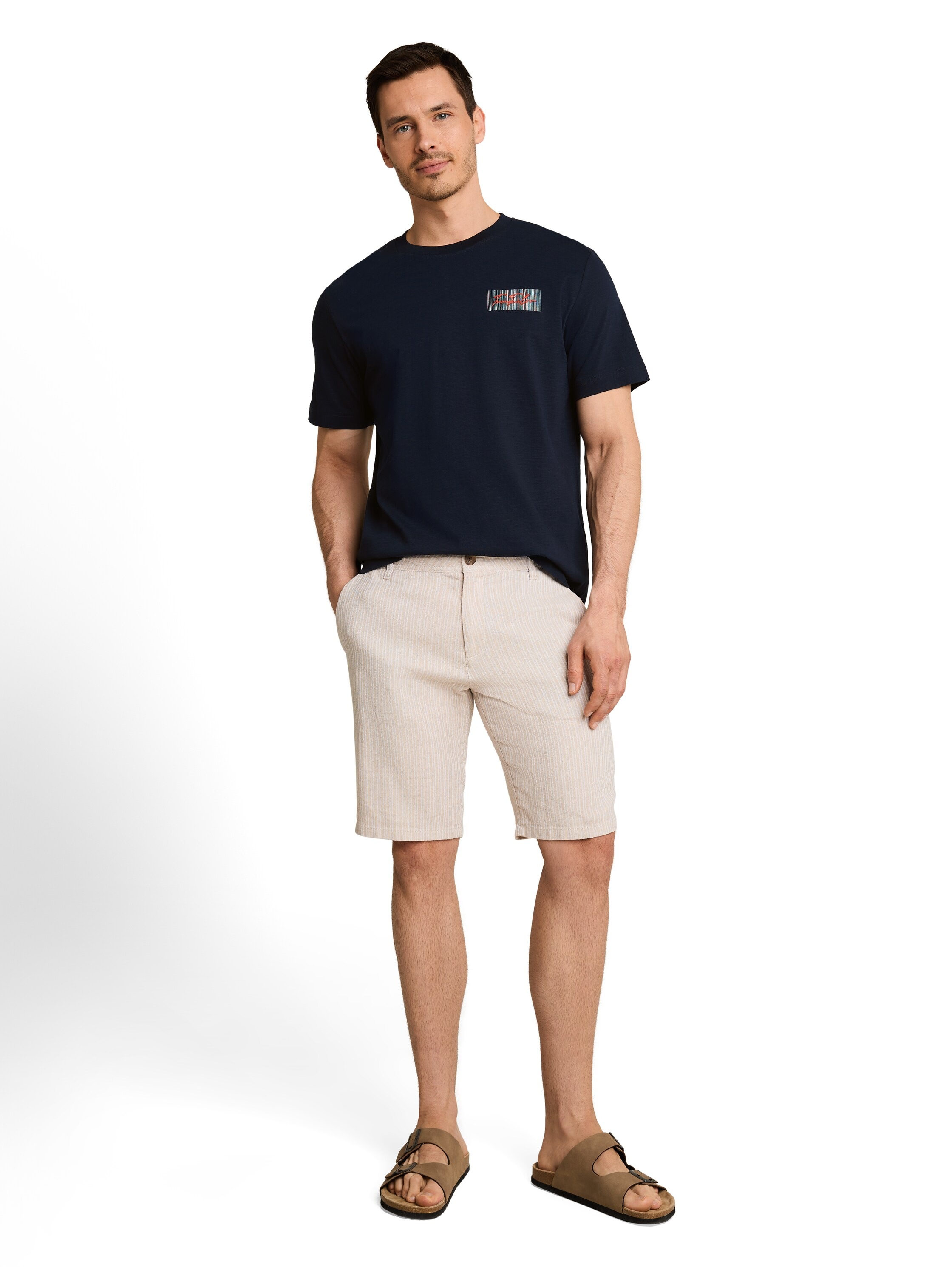 TOM TAILOR Kurzarmshirt Sommershirt mit Print und Stickerei