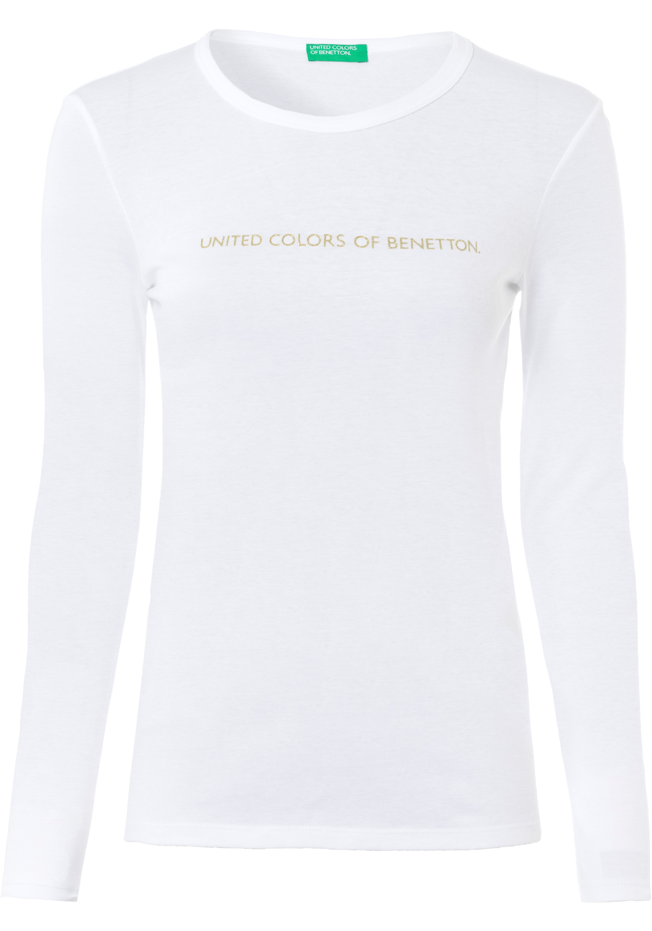 United Colors of Benetton Langarmshirt, mit Glitzereffekt Labelprint