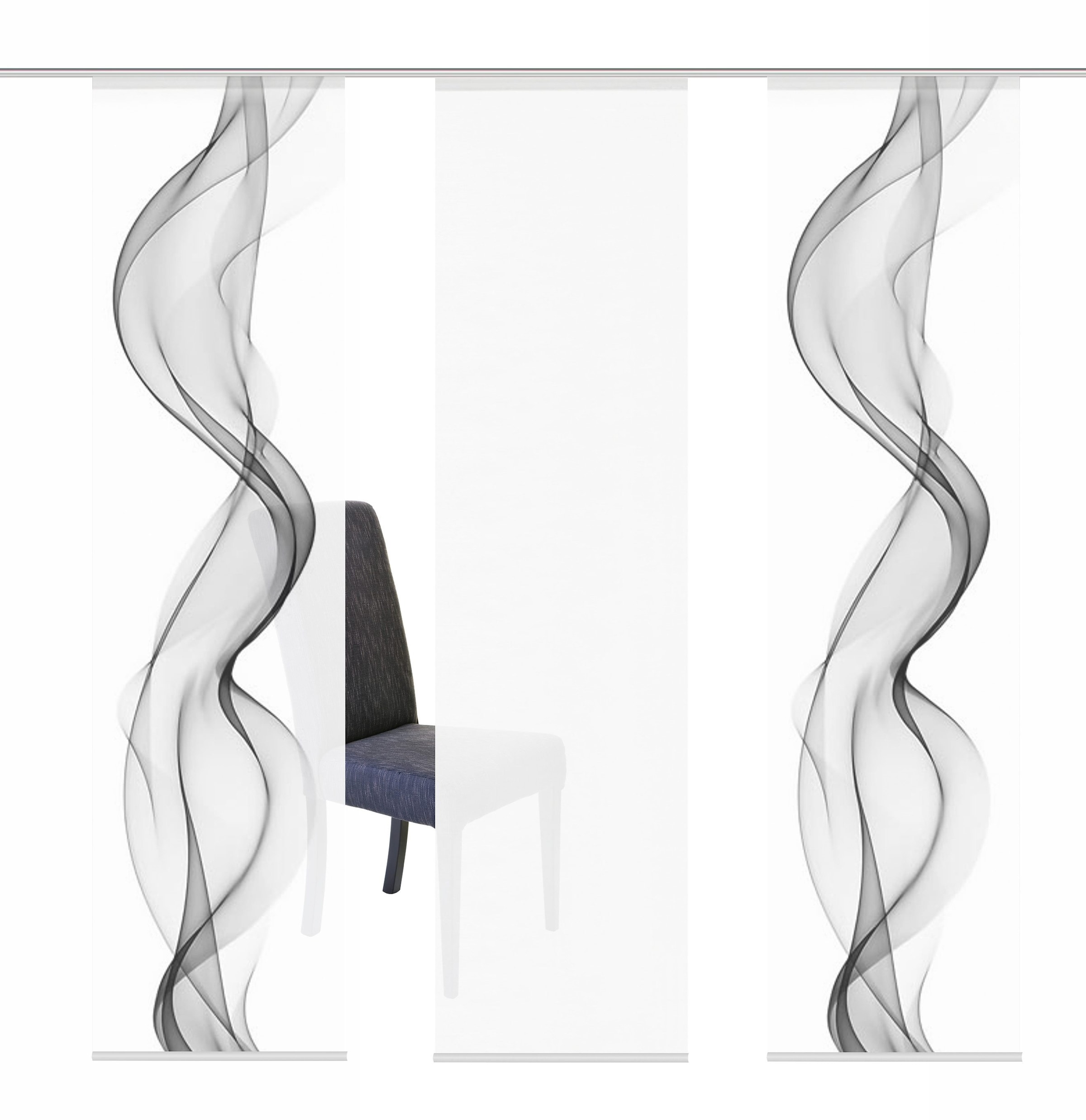 HOME WOHNIDEEN Schiebegardine »ALBERTA« Klettband 3 Stk. tlg. HxB: 245x60, Blickdicht, inkl. Befestigungszubehör